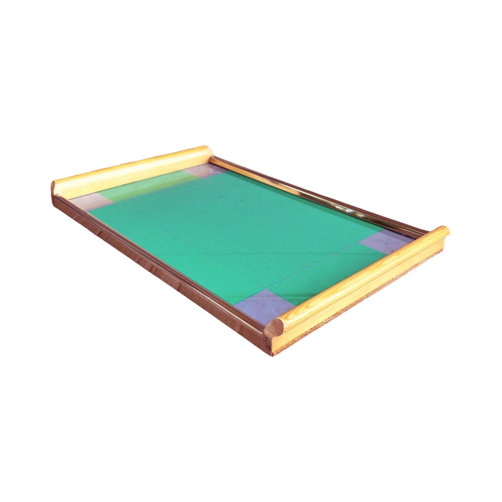 Breakfast tray, turquoise, wood, glass, metal, Germany, 1960s. - 128800