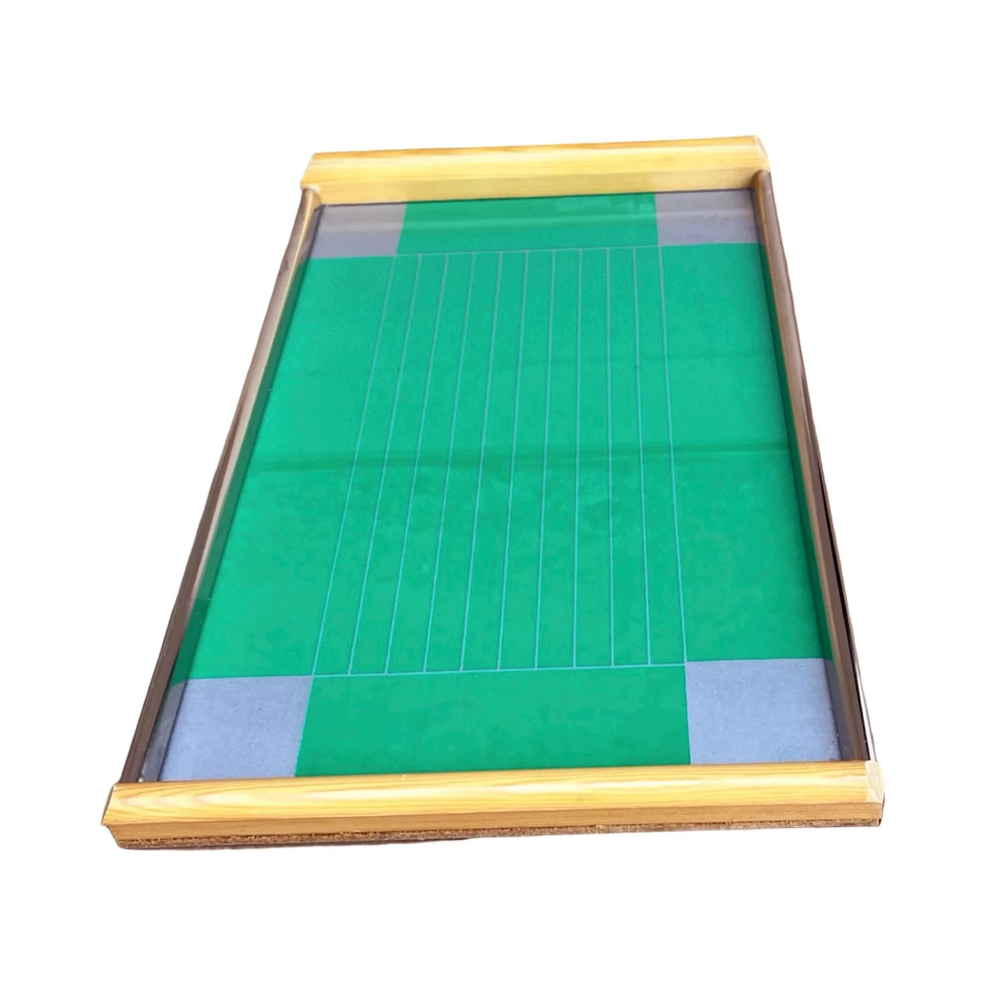 Breakfast tray, turquoise, wood, glass, metal, Germany, 1960s. - 128801