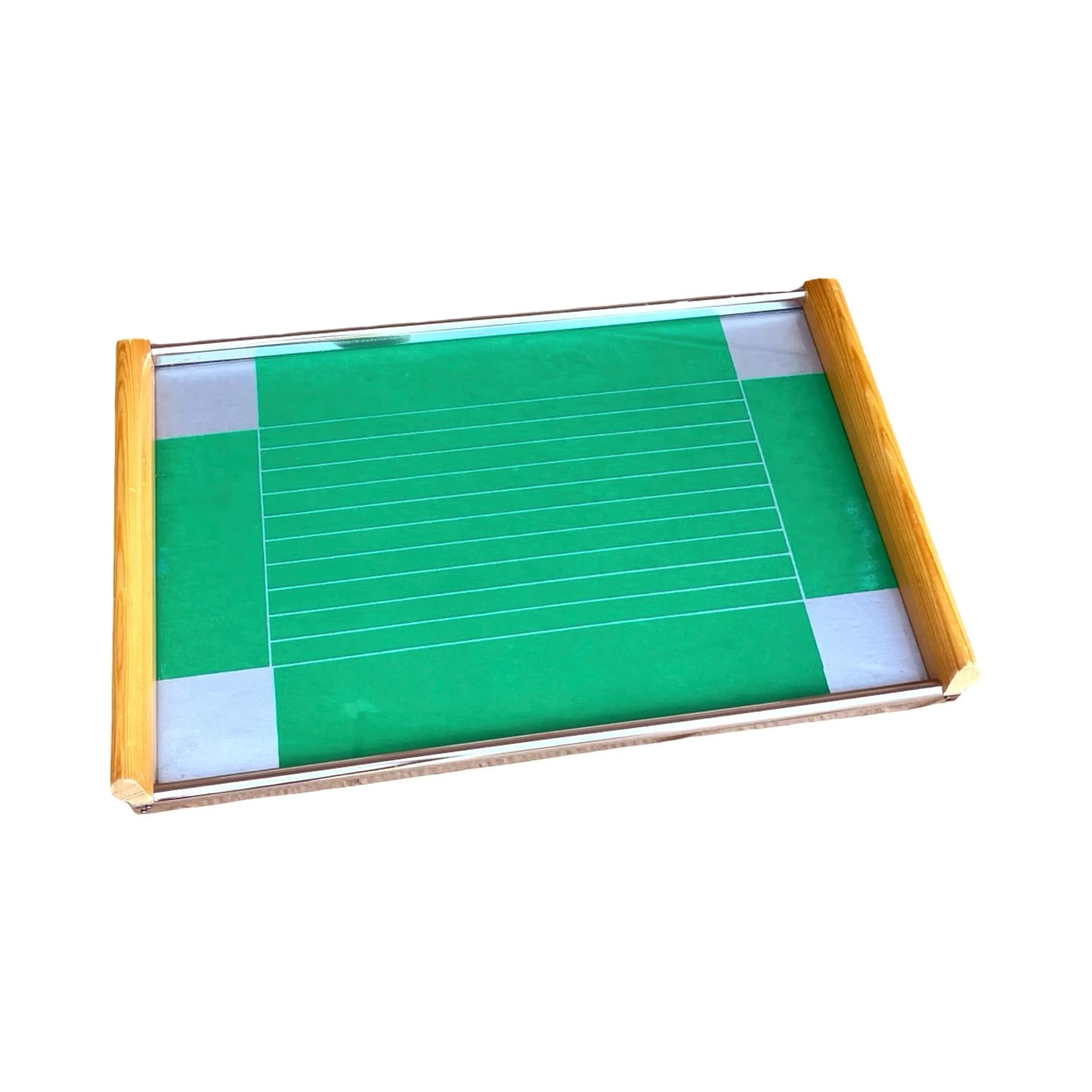 Breakfast tray, turquoise, wood, glass, metal, Germany, 1960s. - 128806