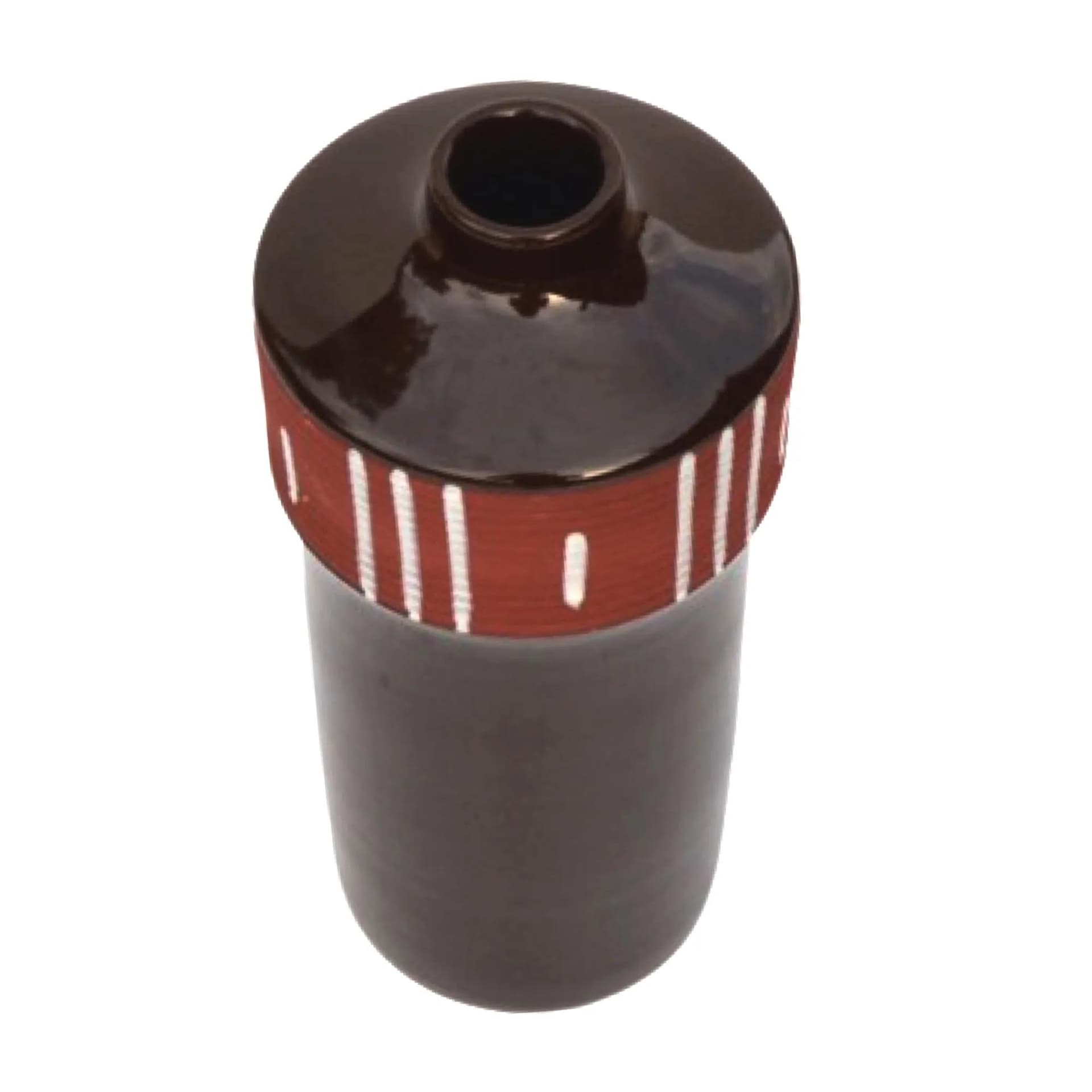 Wazon Keralit Litomyšl, brązowy, kamionka, Czechosłowacja, lata 60. - 128793