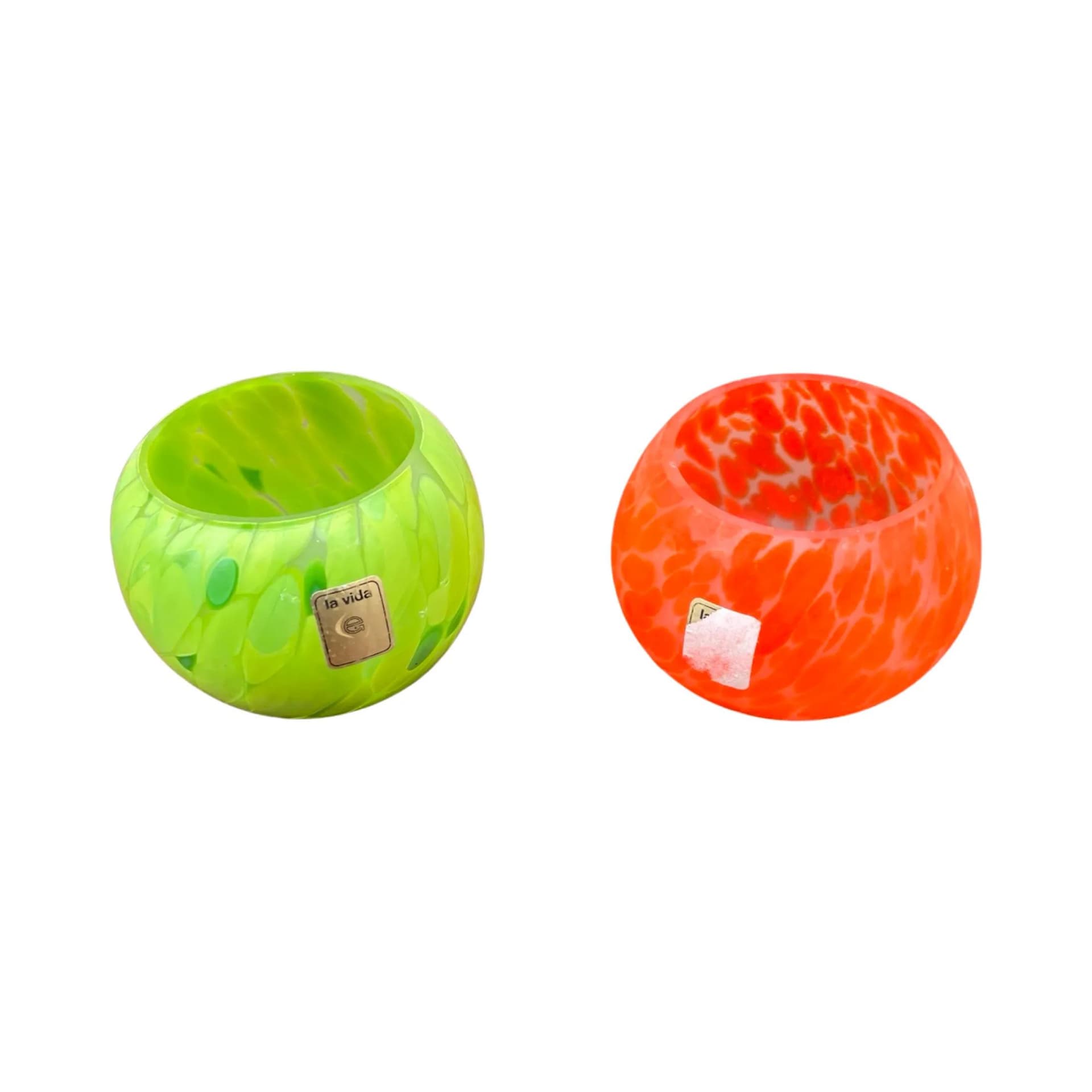 Para świeczników La Vida, multikolor, szkło, Europa Zachodnia, lata 80. - 128789