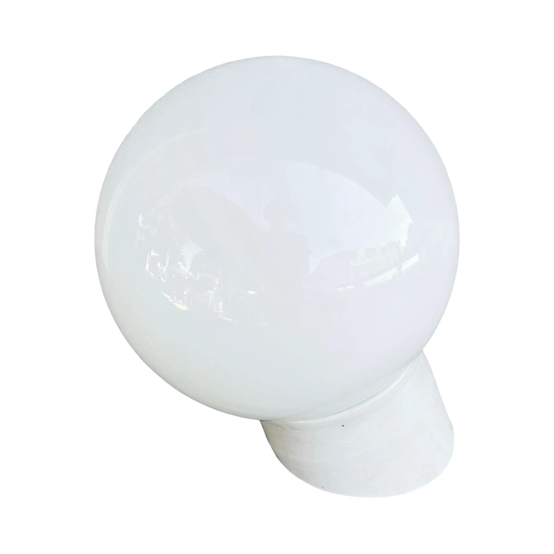 Kinkiet industrialny, biały, szkło porcelana, Polska, lata 60. - 128779