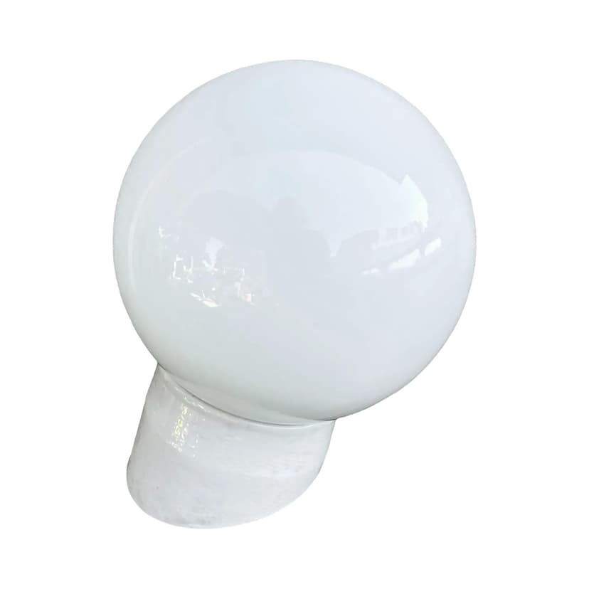 Kinkiet industrialny, biały, szkło porcelana, Polska, lata 60.