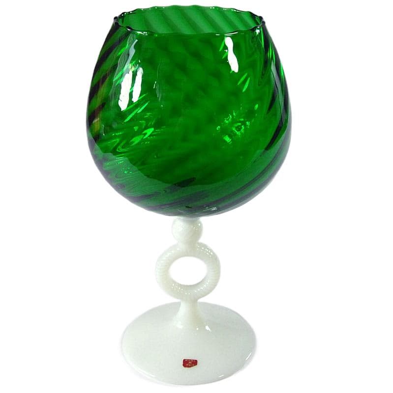 Green Hand-Blown Glass Vase, Italy, 1970s - 8579