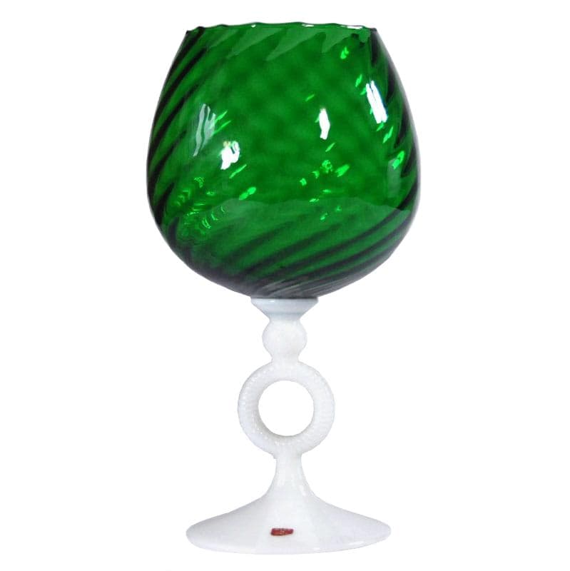 Green Hand-Blown Glass Vase, Italy, 1970s