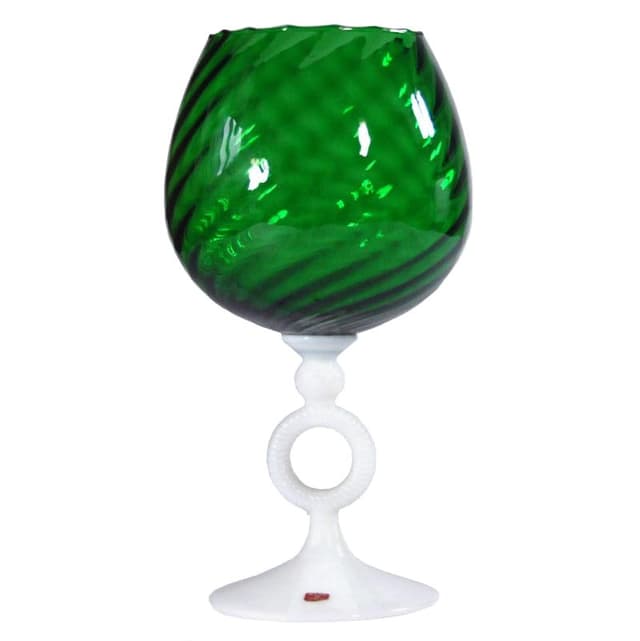 Green Hand-Blown Glass Vase, Italy, 1970s - DIMENSION