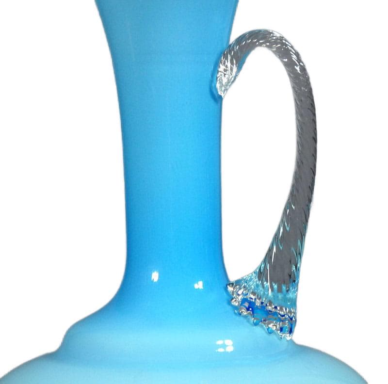 Jasnoniebieski dzban szklany, Empoli, Włochy, lata 60. - 8576