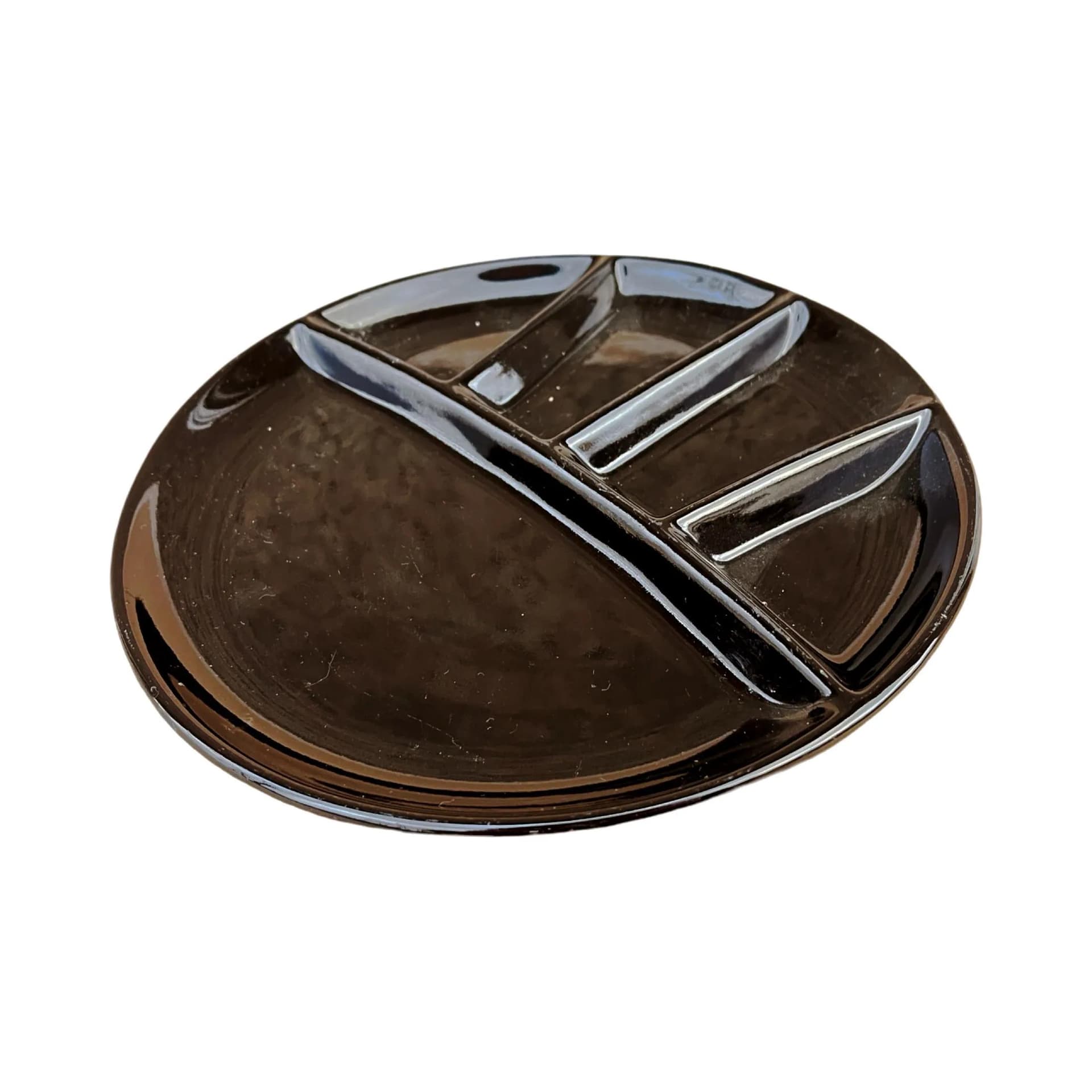 Sectional Plate, Black Stoneware, Germany, 1990s - 128670