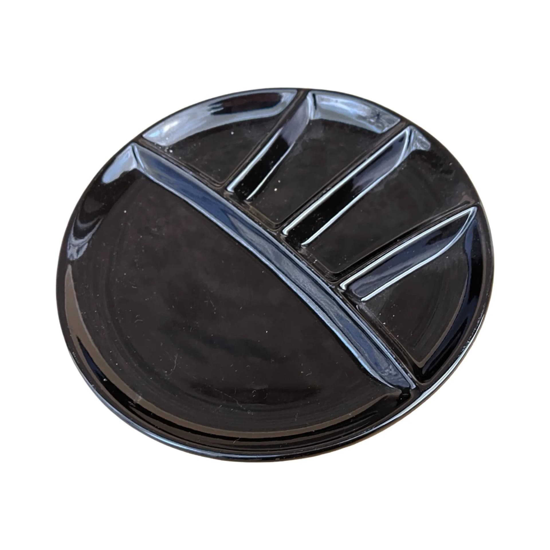 Sectional Plate, Black Stoneware, Germany, 1990s - 128671