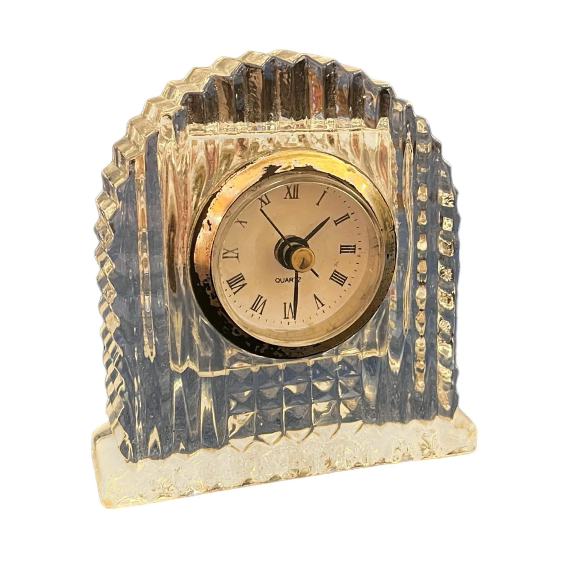 Zegar kominkowy, transparentny, szkło, Mikasa, Niemcy, lata 70. - 128633