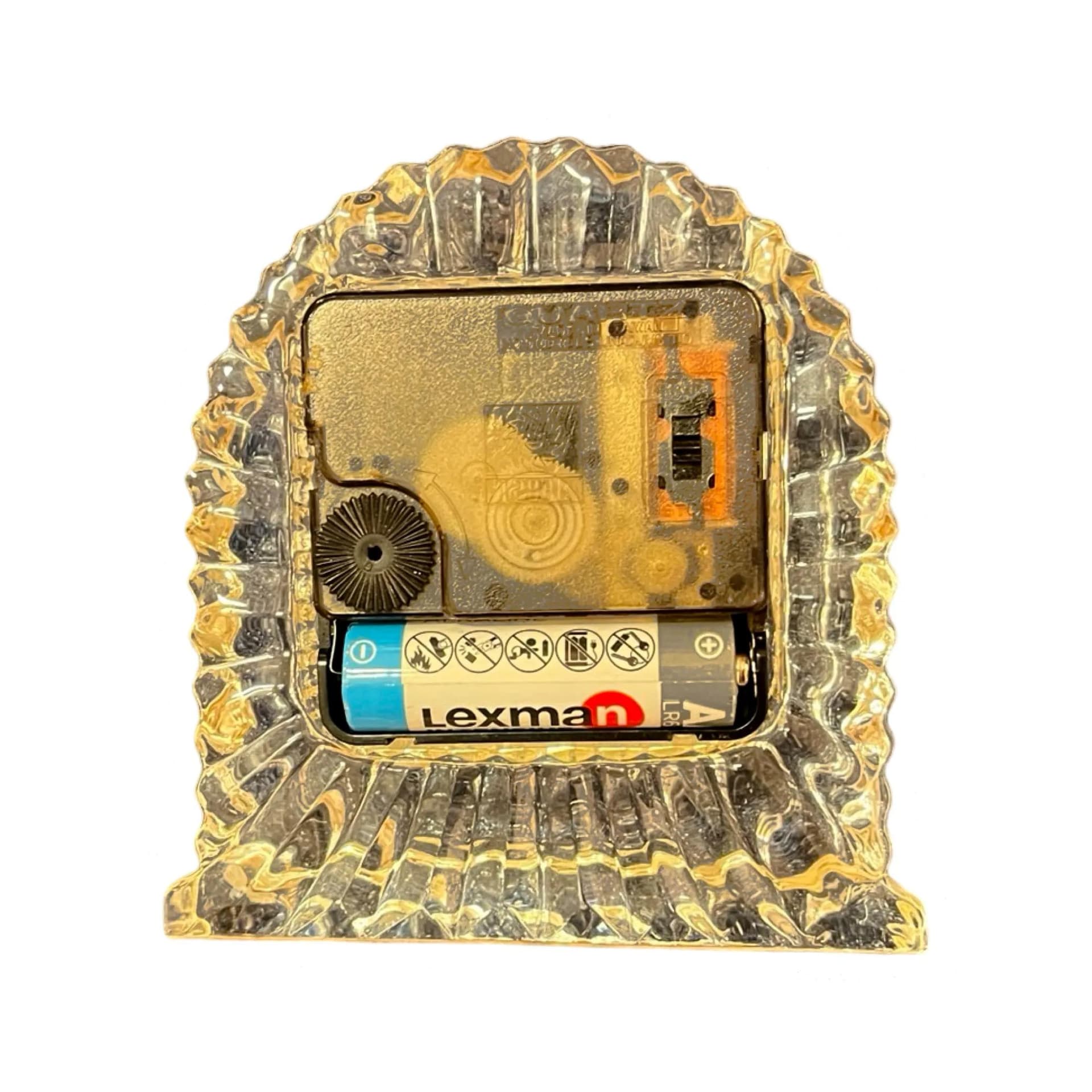 Zegar kominkowy, transparentny, szkło, Mikasa, Niemcy, lata 70. - 128634