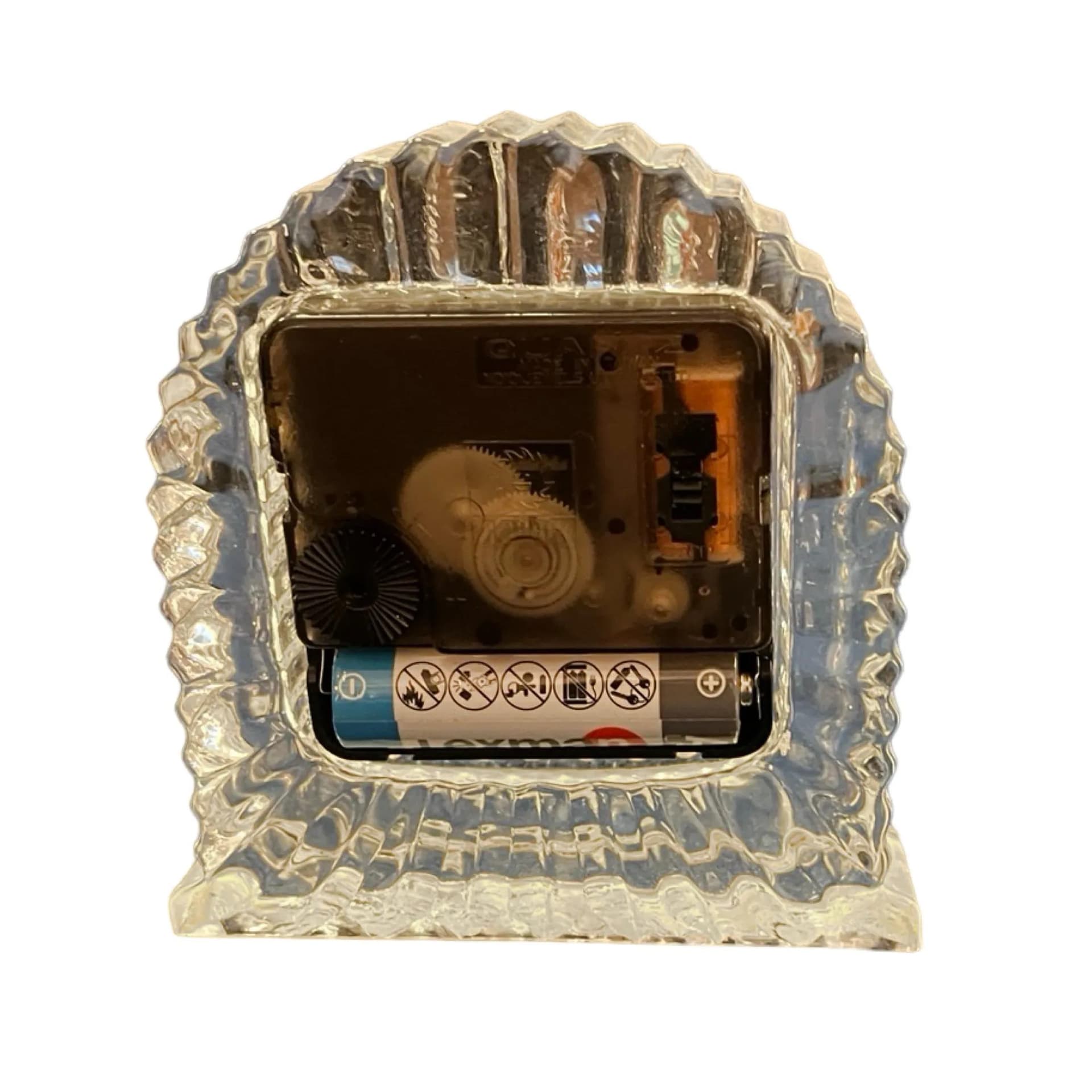 Zegar kominkowy, transparentny, szkło, Mikasa, Niemcy, lata 70. - 128631