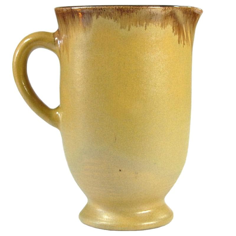 Mustard Yellow Ceramic Vase, by R. Guerin, Belgium, 1930s