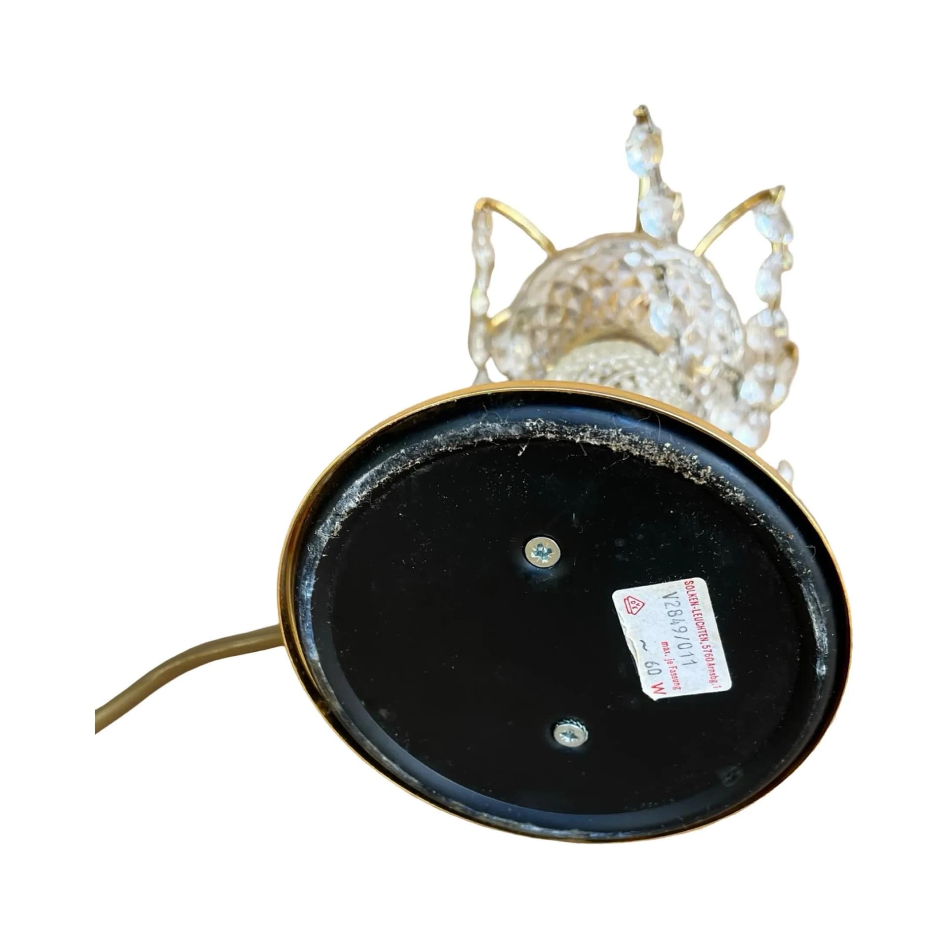 Lampa stołowa Hollywood Regency, mosiądz złoty, szkło matowe, Sölken Leuchten, Niemcy, lata 70. - 128540