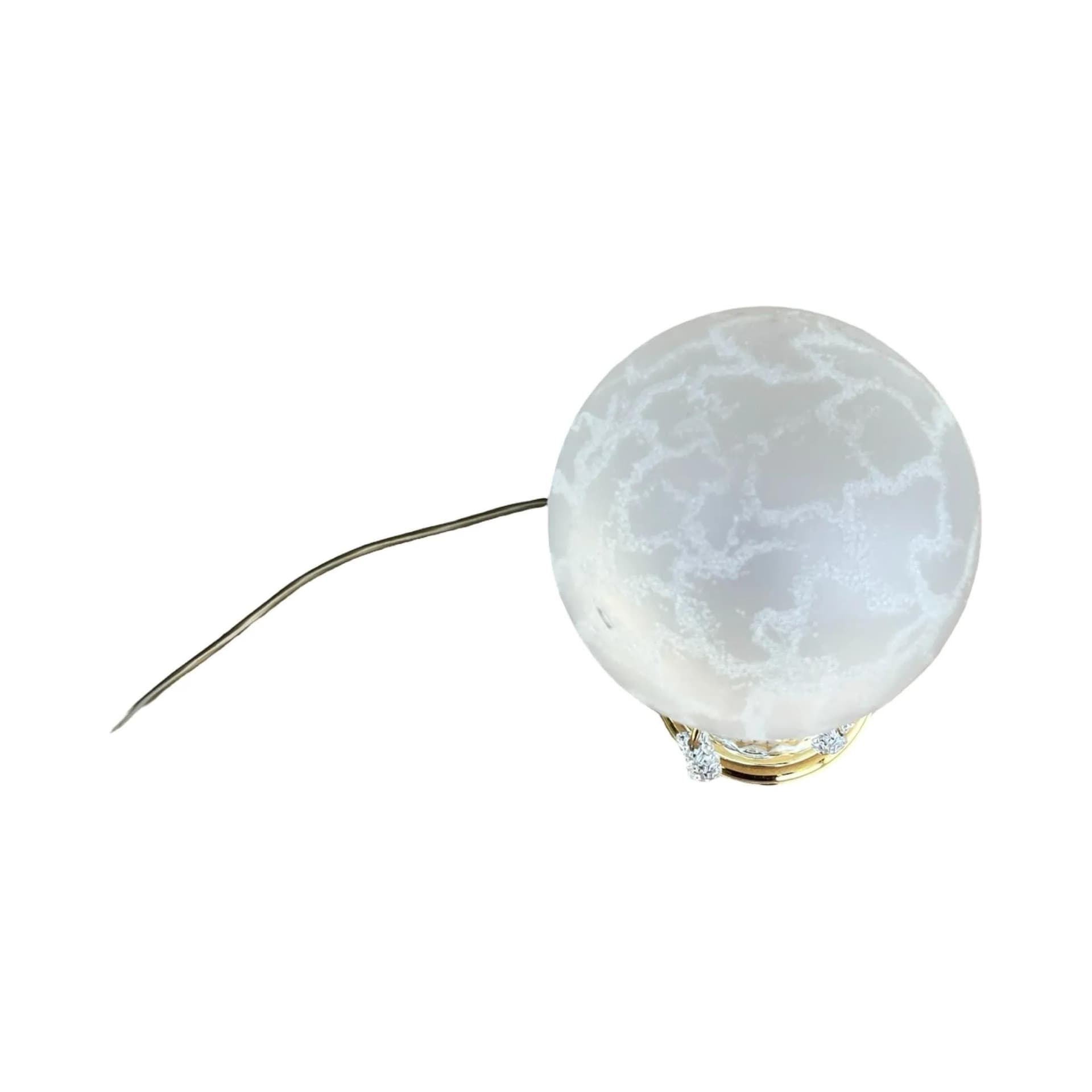 Lampa stołowa Hollywood Regency, mosiądz złoty, szkło matowe, Sölken Leuchten, Niemcy, lata 70. - 128542