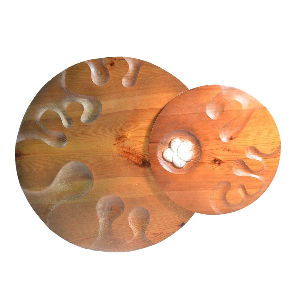 Wall sculpture Nest, golden oak, by A. Petráš, Slovakia, 1970s.