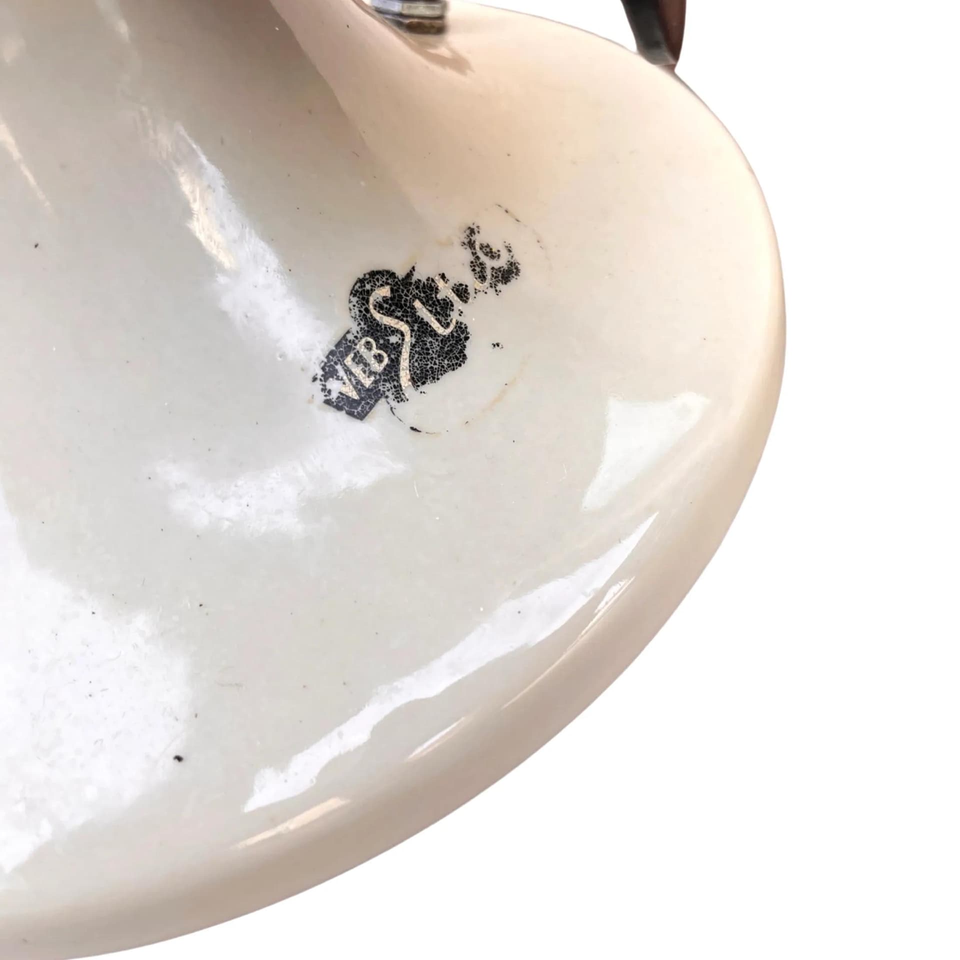 Wentylator stołowy 32.92, ceramika kremowobiała, guma czarna, VEB EITCO, Niemcy, lata 50. - 128506