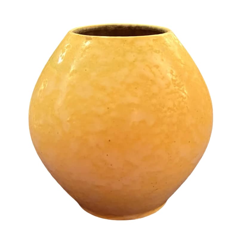 Wazon Gramann Keramik, żółty, kamionka, Niemcy, lata 70.