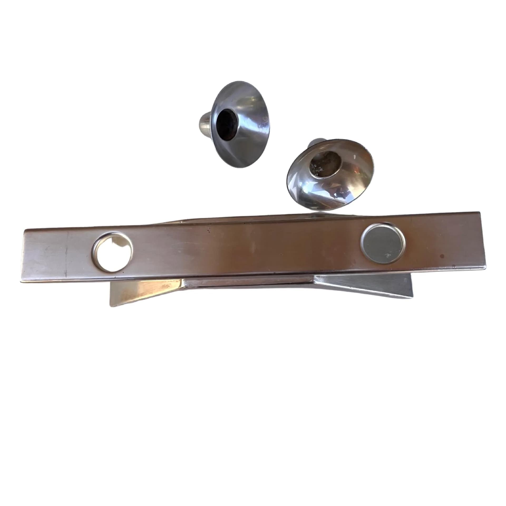 Świecznik Ikora, srebrny, mosiądz posrebrzany, proj. K. Radtke, WMF, Niemcy, lata 60. - 128446