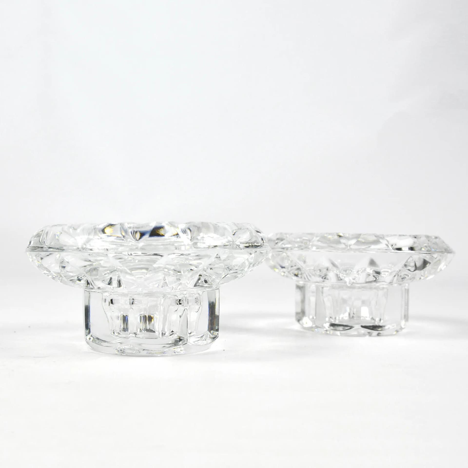 Para świeczników Kall, szkło przezroczyste, Kall Glass, Niemcy, lata 80. - 128417