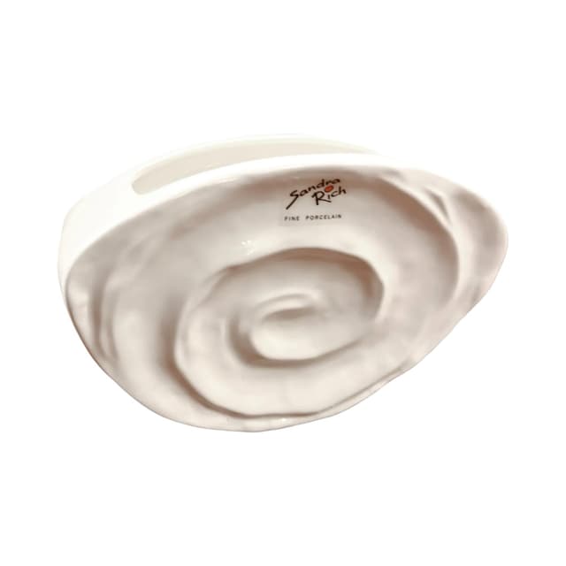 Wazon Muszla, biały, porcelana, Sandra Rich, Niemcy, lata 90. - WYMIARY