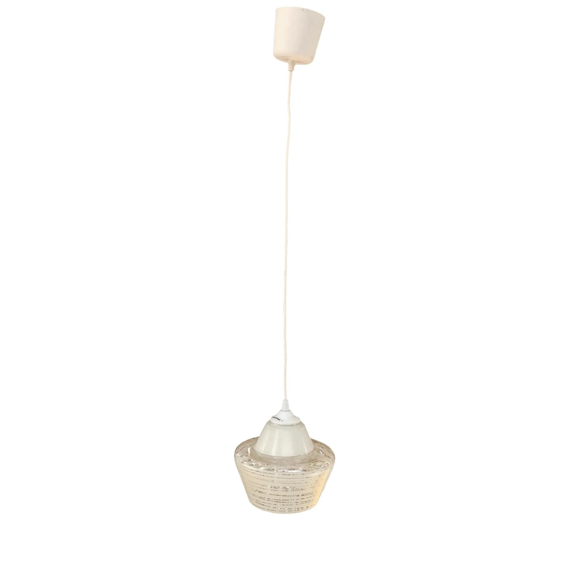 Pendant Lamp Modernist, white glass, Germany, 1970s - 128311