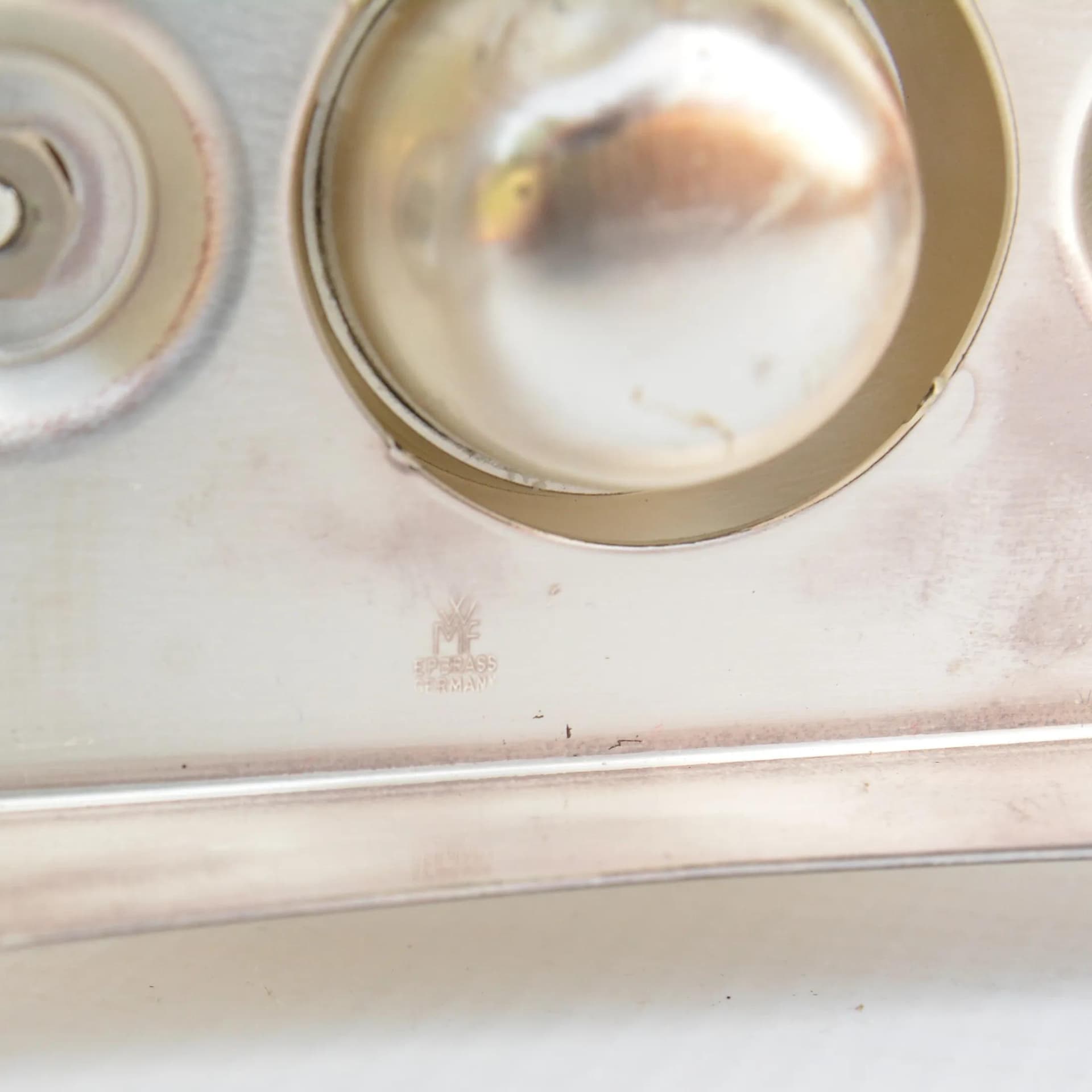 Świecznik Ikora, srebrny, mosiądz, proj. K. Radtke, WMF, Niemcy, lata 60. - 128262