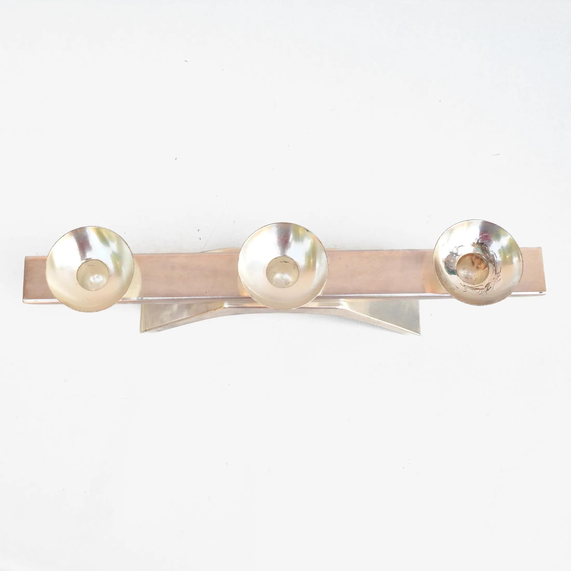 Świecznik Ikora, srebrny, mosiądz, proj. K. Radtke, WMF, Niemcy, lata 60. - 128257