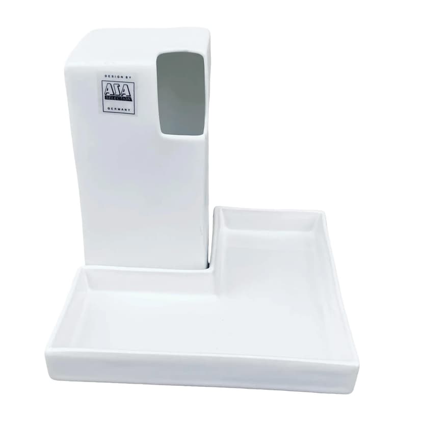 Wazon z podstawką ASA, biały, porcelana, Niemcy, lata 80.