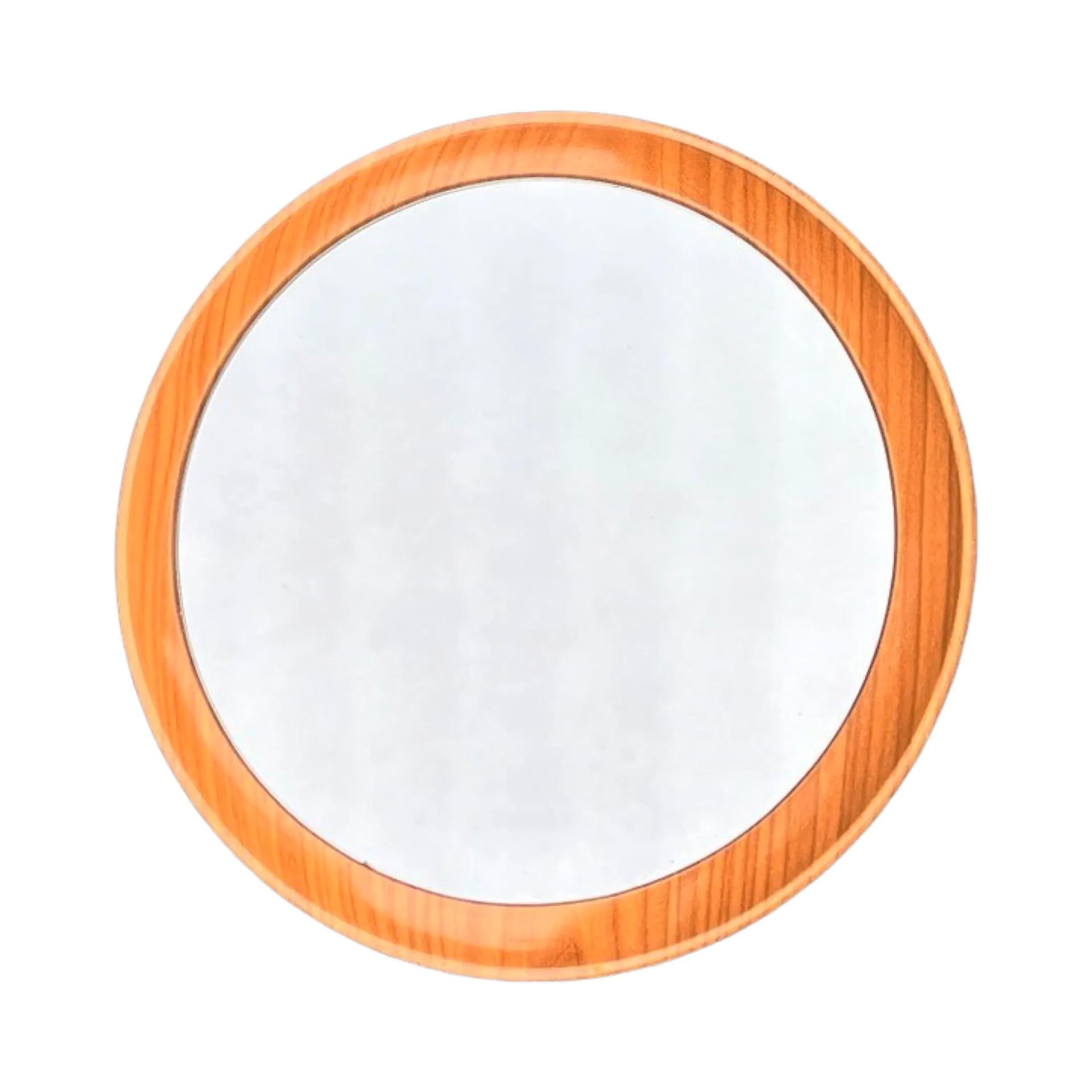 Wall mirror round, brown plastic, Germany, 1970s. - 128225