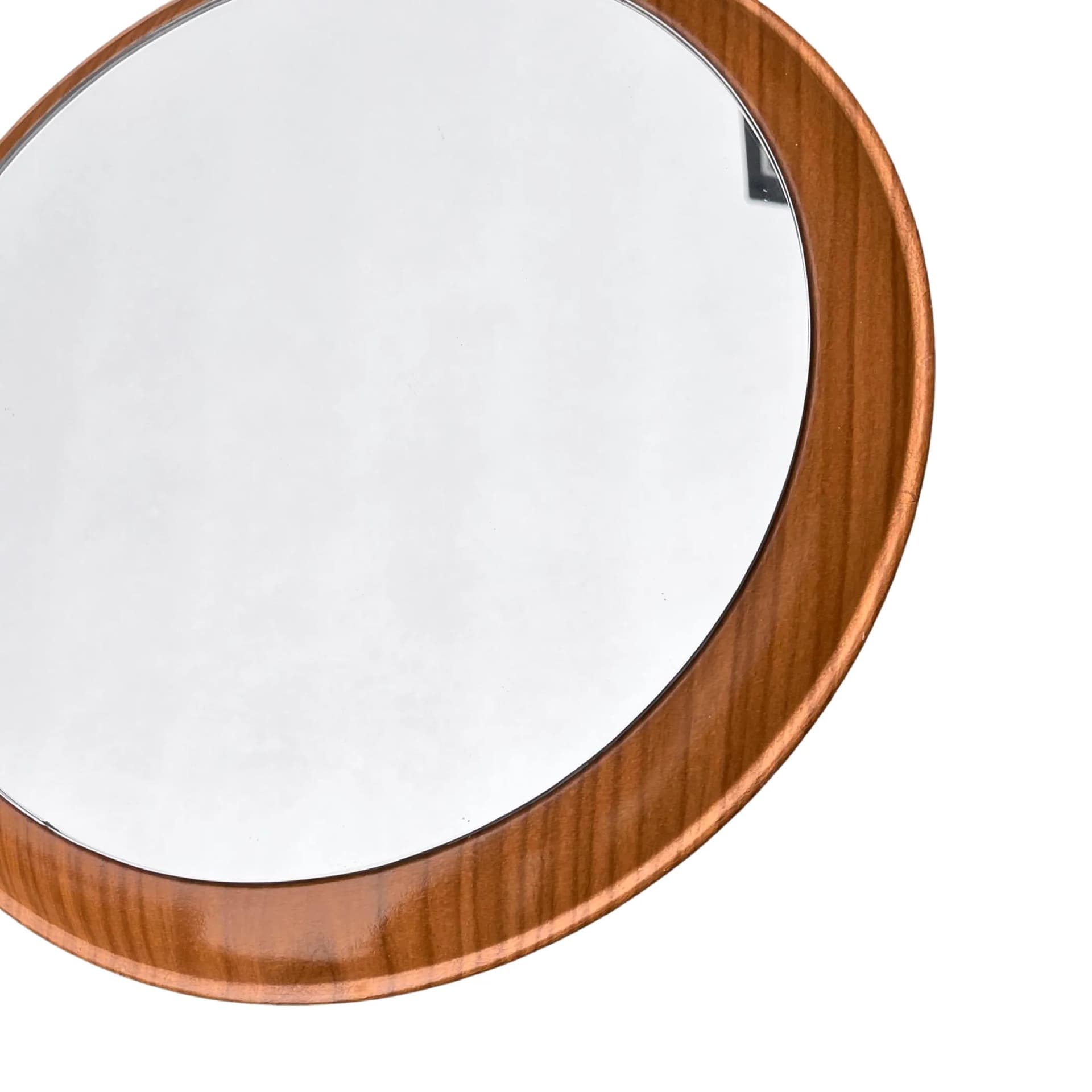 Wall mirror round, brown plastic, Germany, 1970s. - 128226