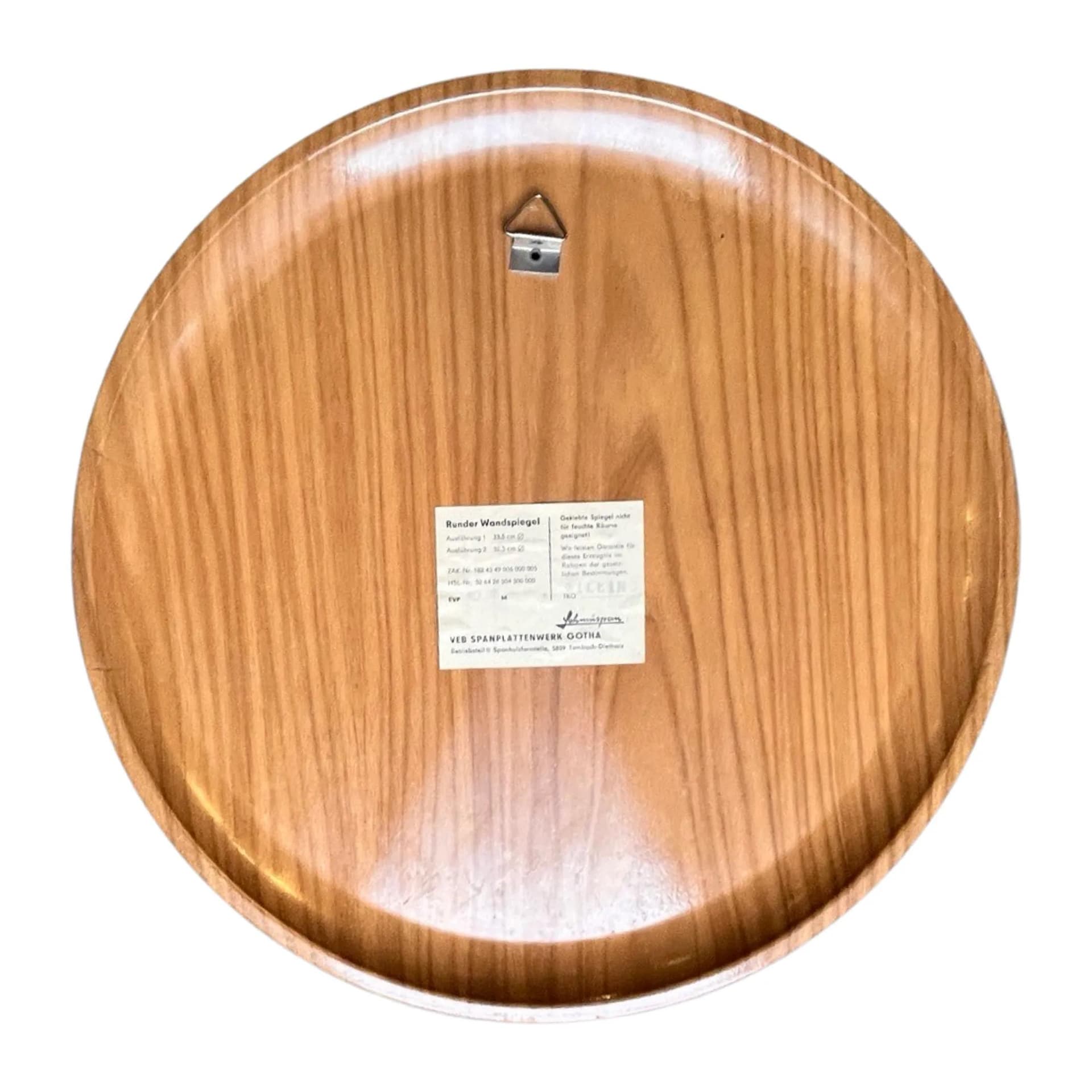 Wall mirror round, brown plastic, Germany, 1970s. - 128222