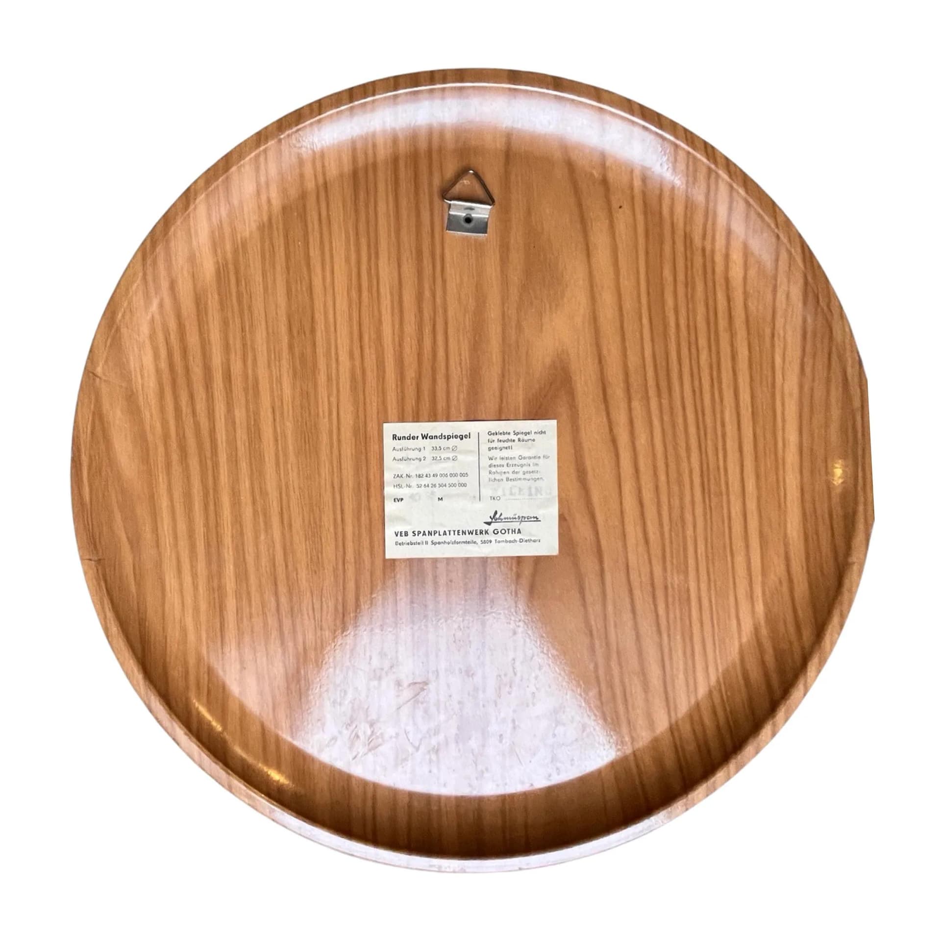 Wall mirror round, brown plastic, Germany, 1970s. - 128220