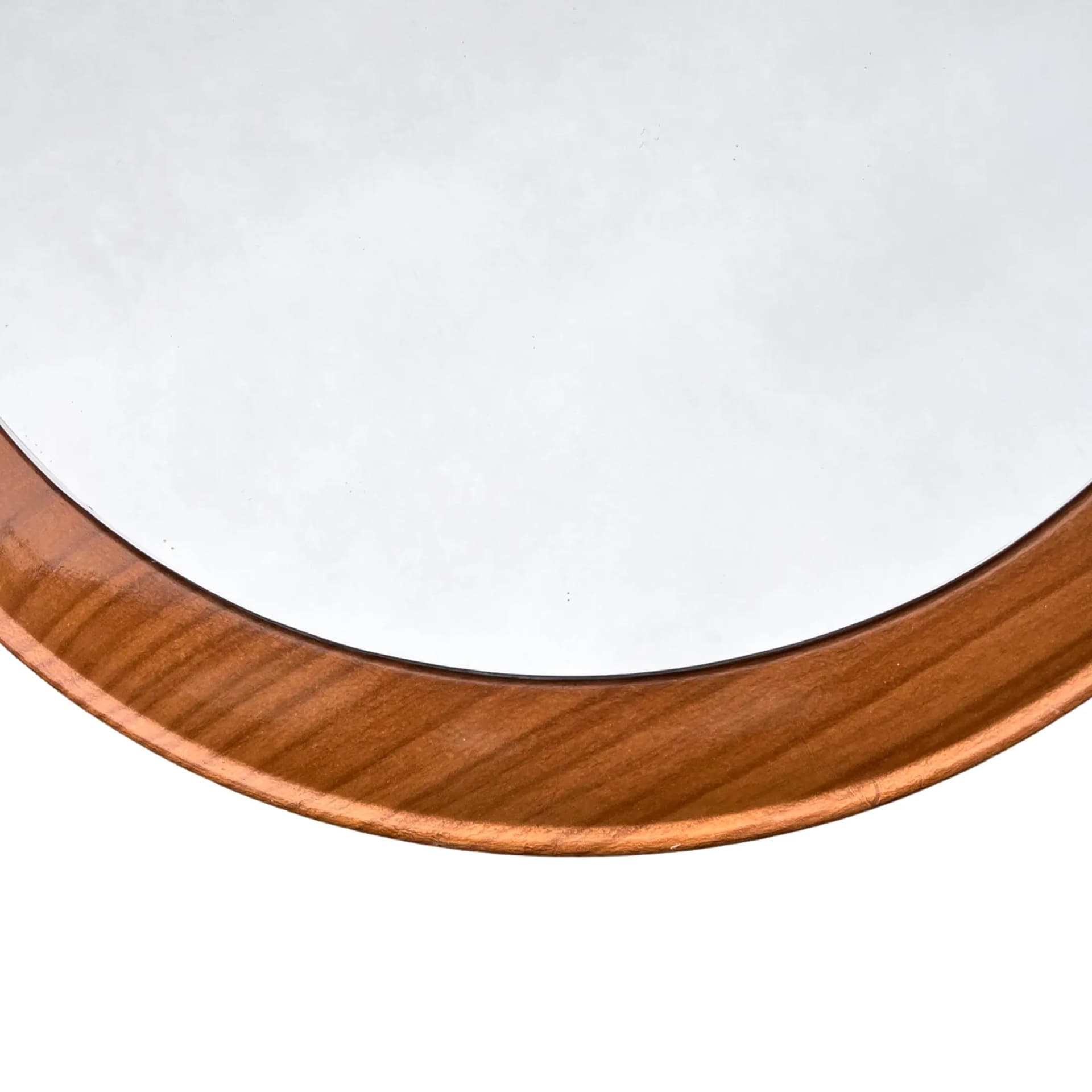 Wall mirror round, brown plastic, Germany, 1970s. - 128223