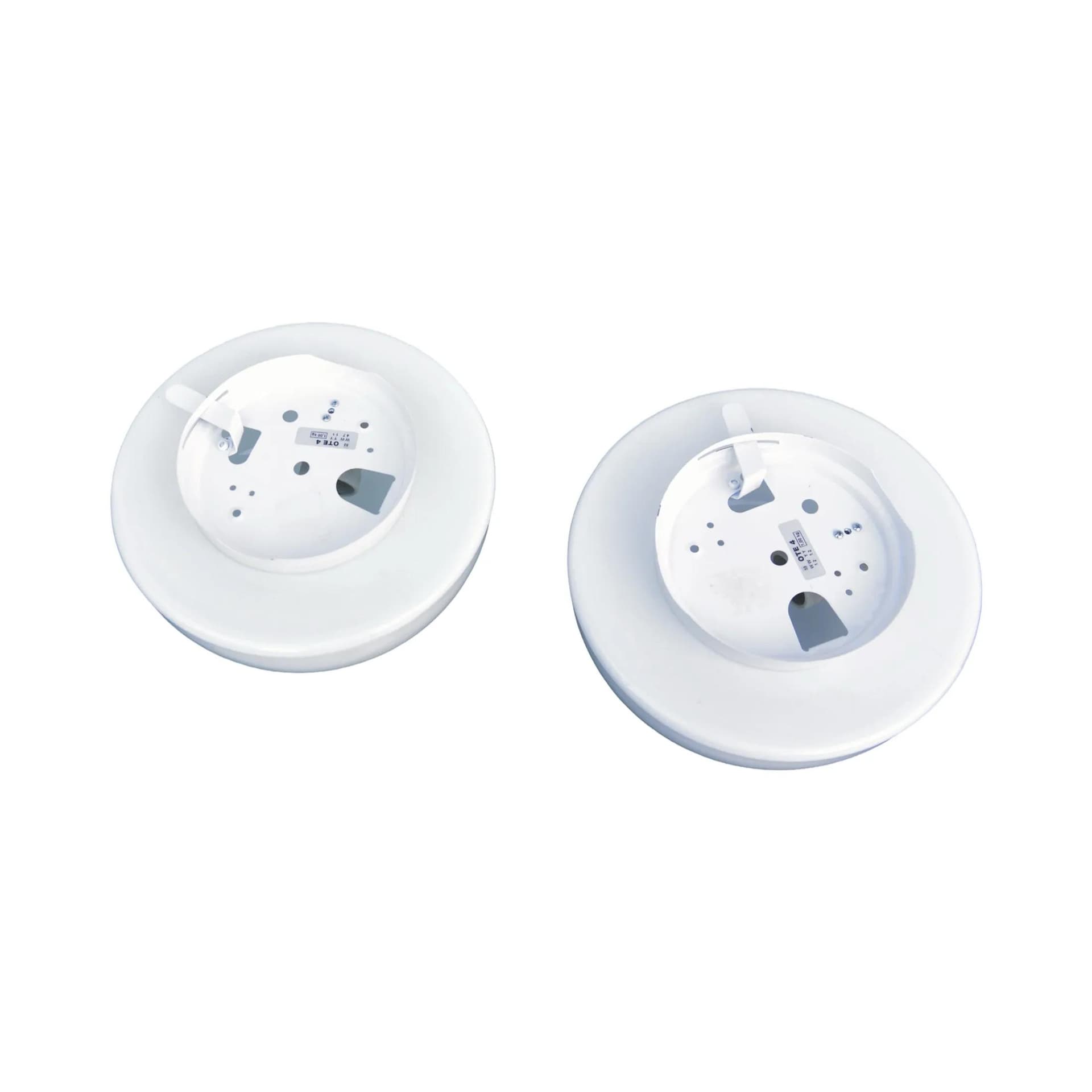 Pair of ceiling lamps OTE-4, white glass, FOTON, Poland, 1980s. - 128176