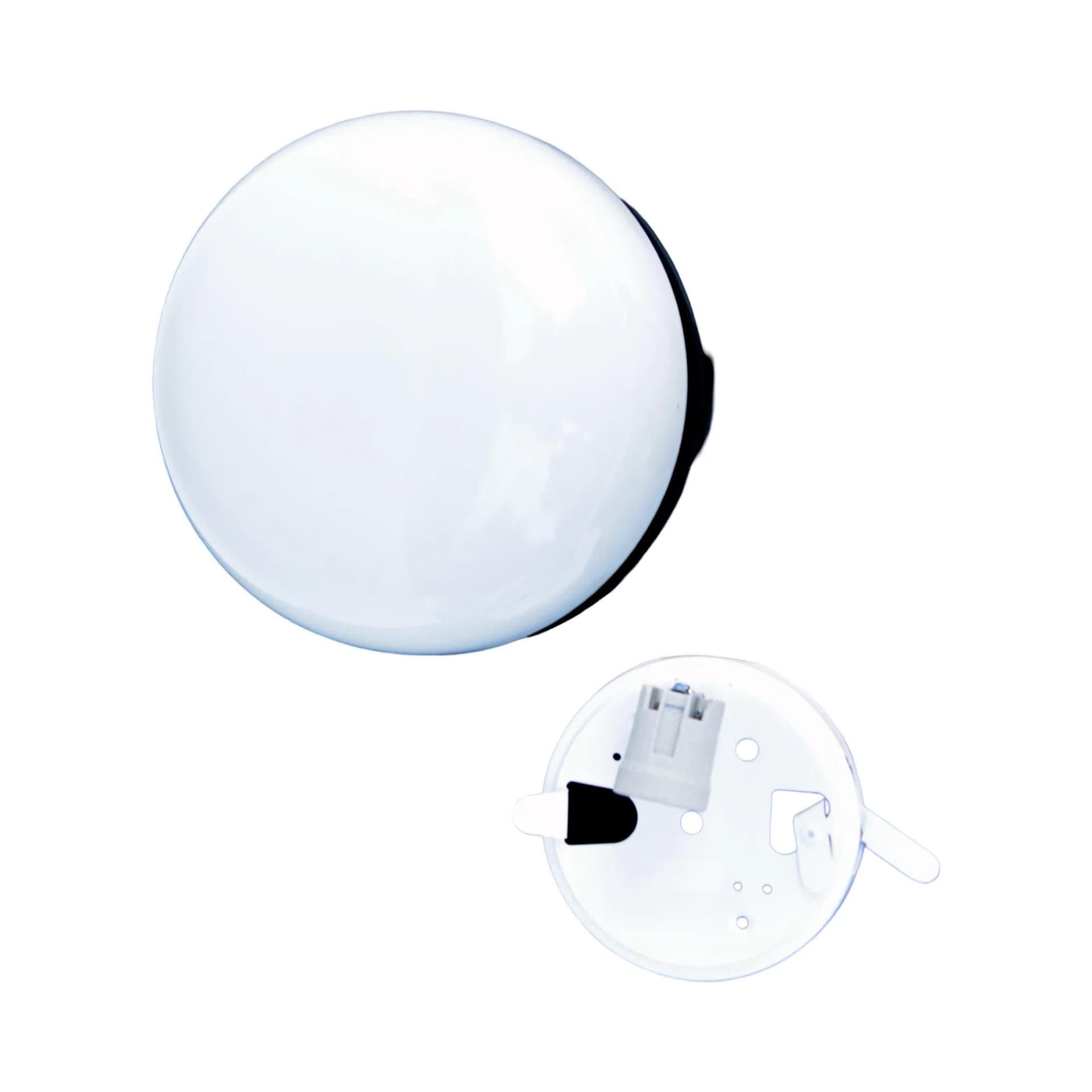 Pair of ceiling lamps OTE-4, white glass, FOTON, Poland, 1980s. - 128174