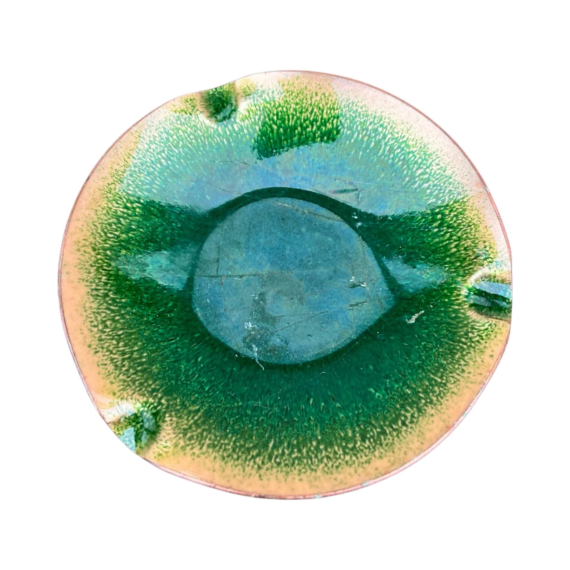 Decorative bowl, green, copper enamel, Germany, 1960s. - 128152