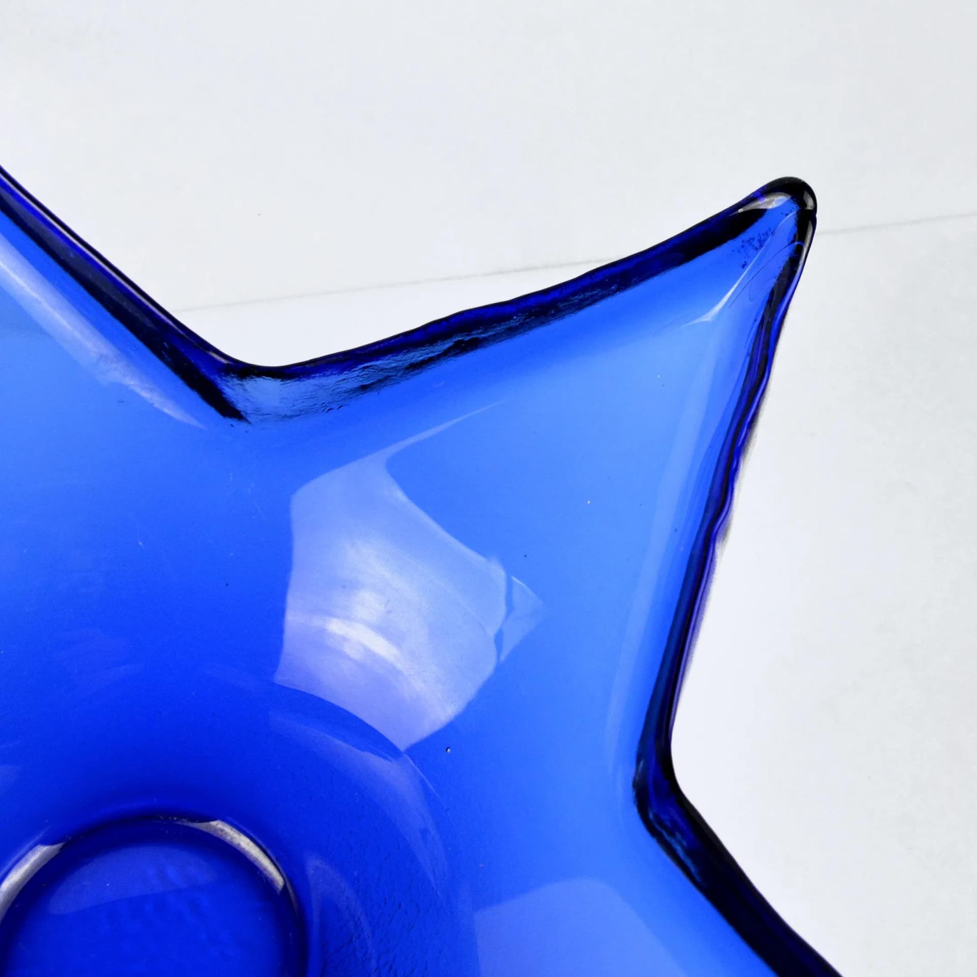 Bowl Starfish, blue glass, Ząbkowice, Poland, 1970s. - 128120