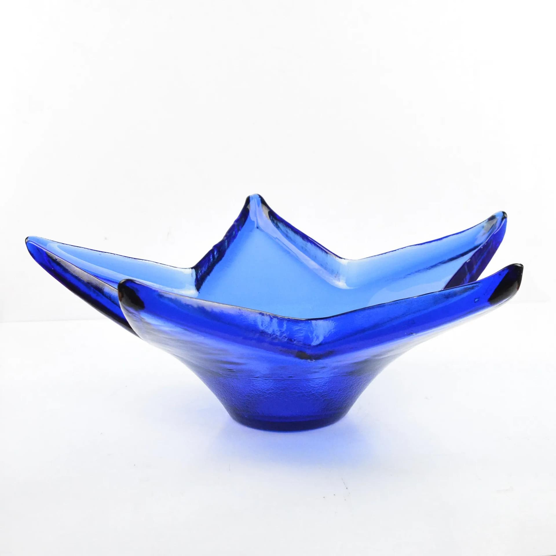 Bowl Starfish, blue glass, Ząbkowice, Poland, 1970s. - 128114