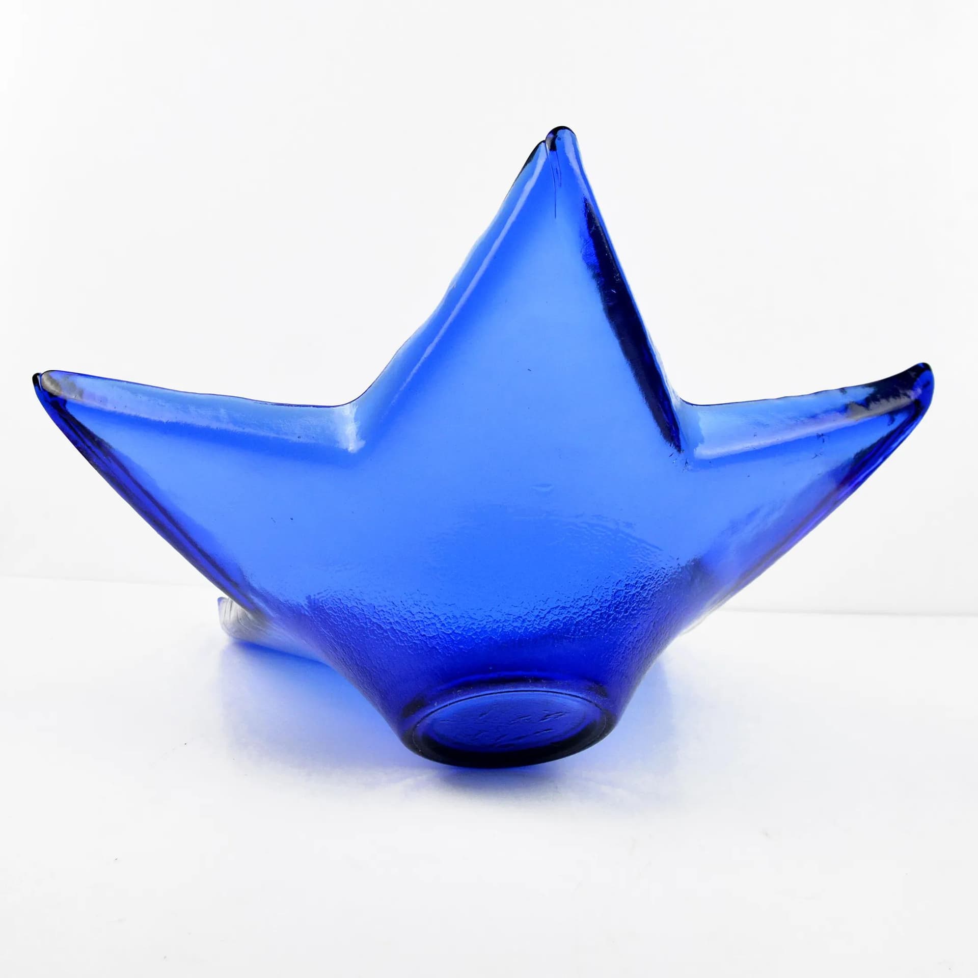 Bowl Starfish, blue glass, Ząbkowice, Poland, 1970s. - 128116