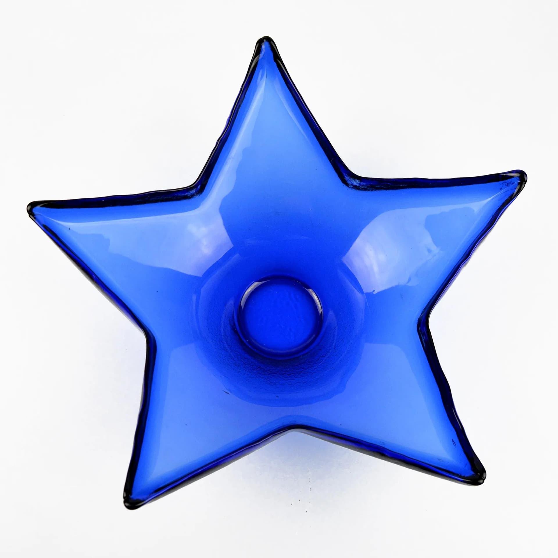 Bowl Starfish, blue glass, Ząbkowice, Poland, 1970s. - 128118