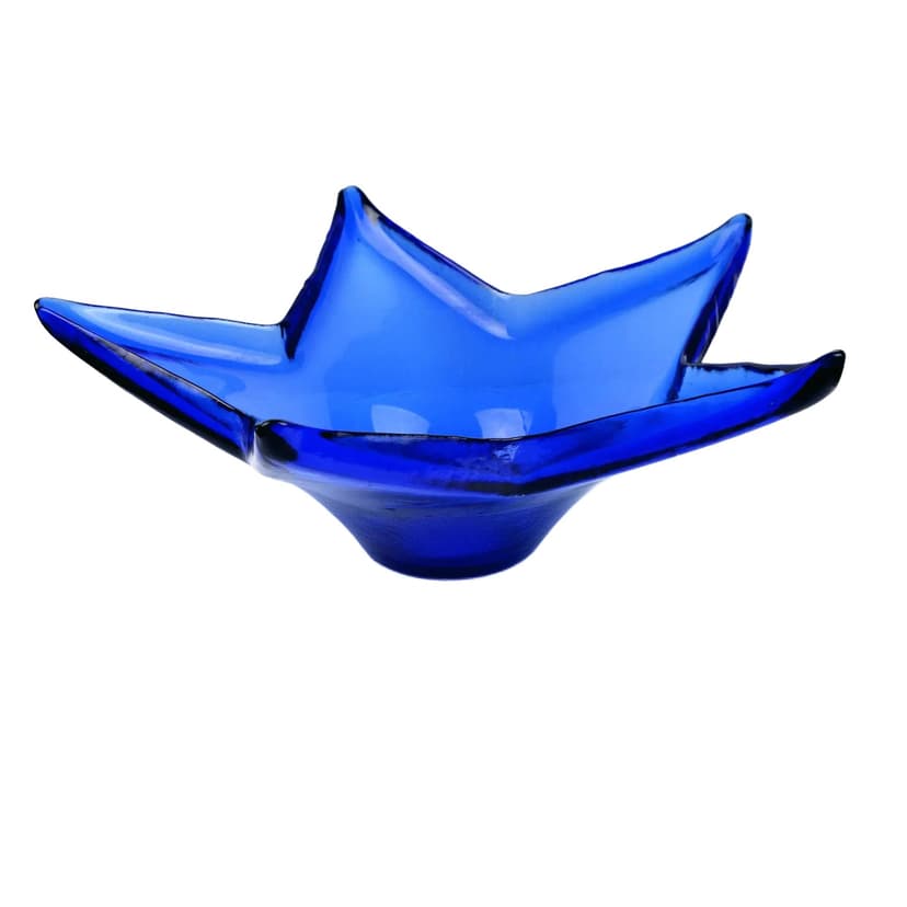 Bowl Starfish, blue glass, Ząbkowice, Poland, 1970s.