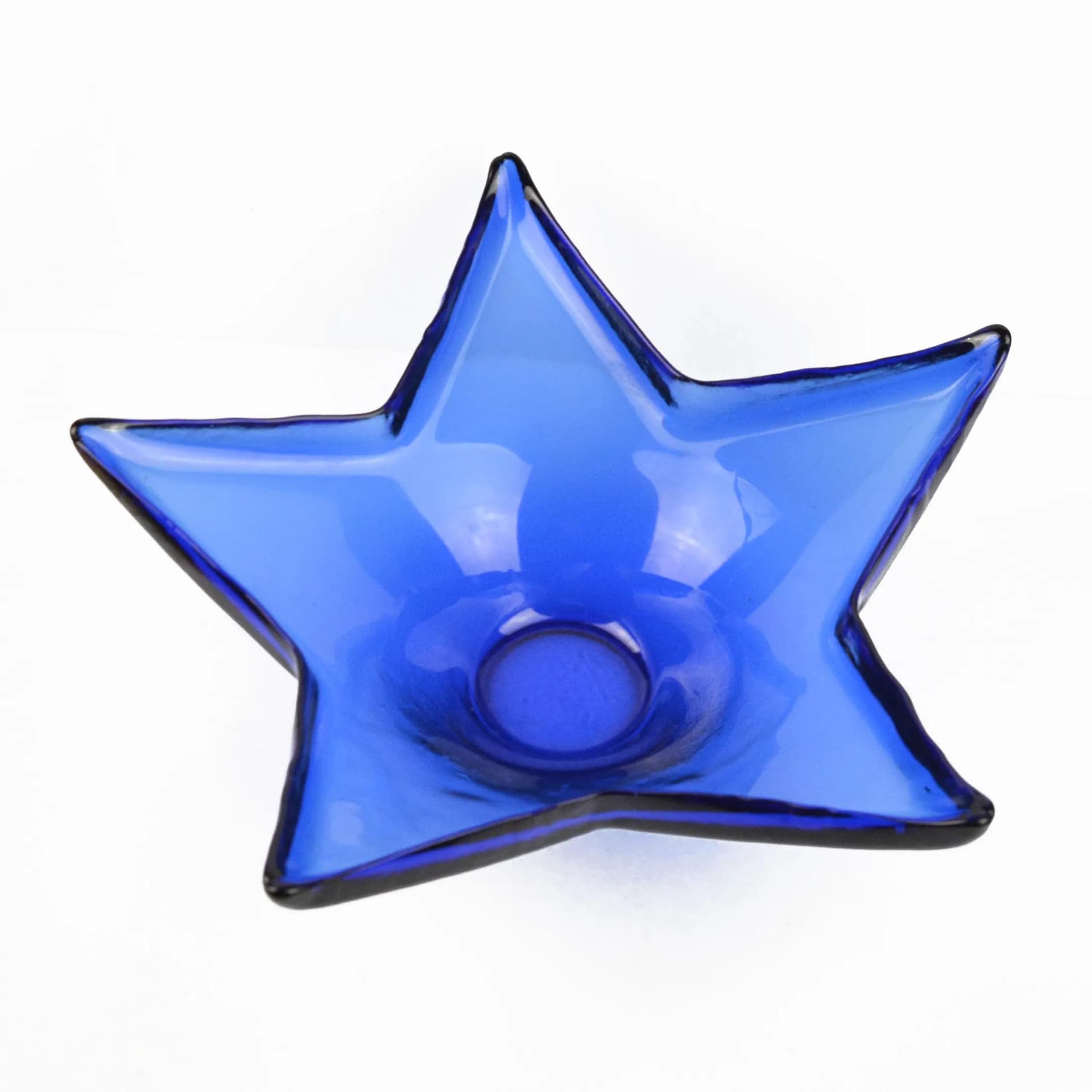 Bowl Starfish, blue glass, Ząbkowice, Poland, 1970s. - 128112