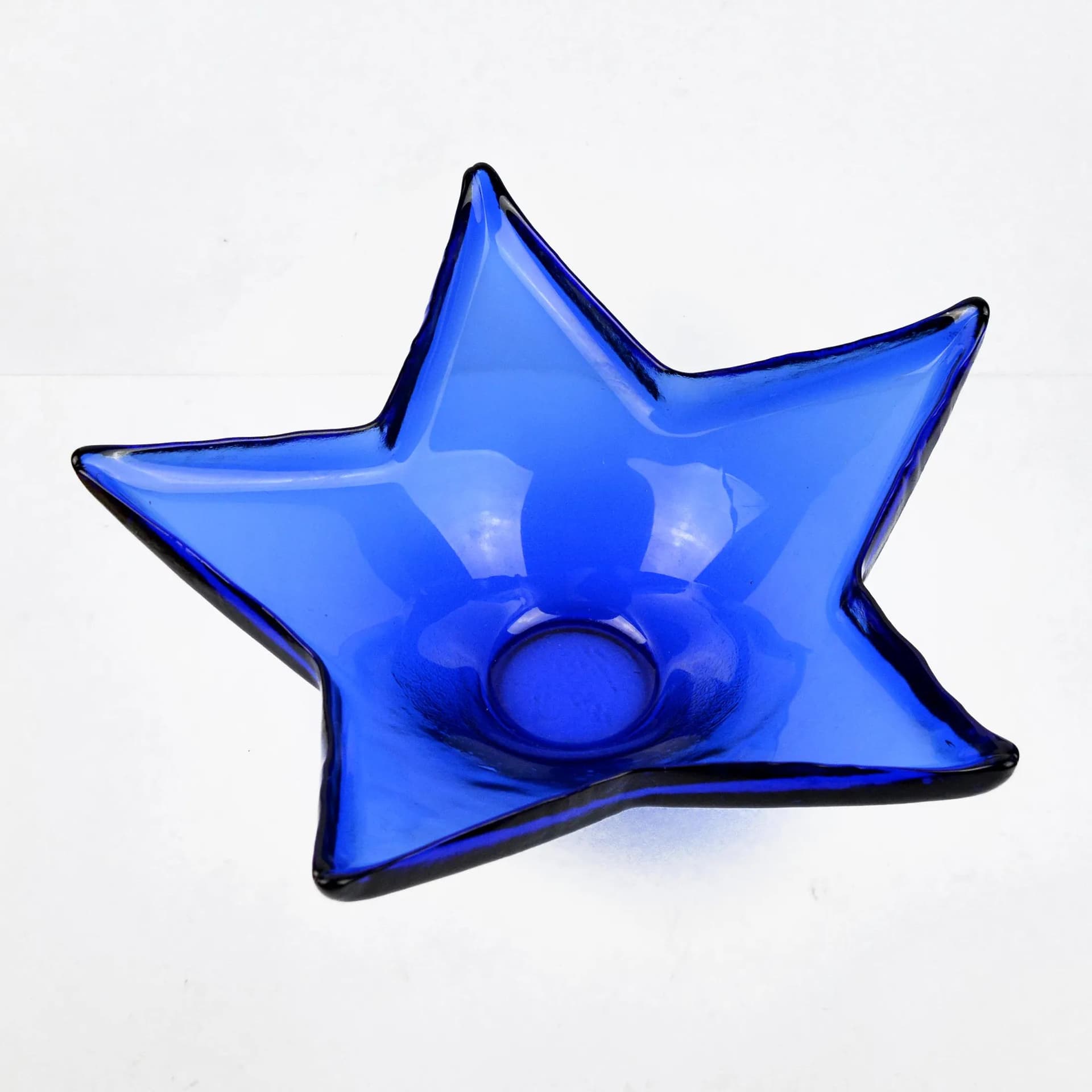 Bowl Starfish, blue glass, Ząbkowice, Poland, 1970s. - 128117