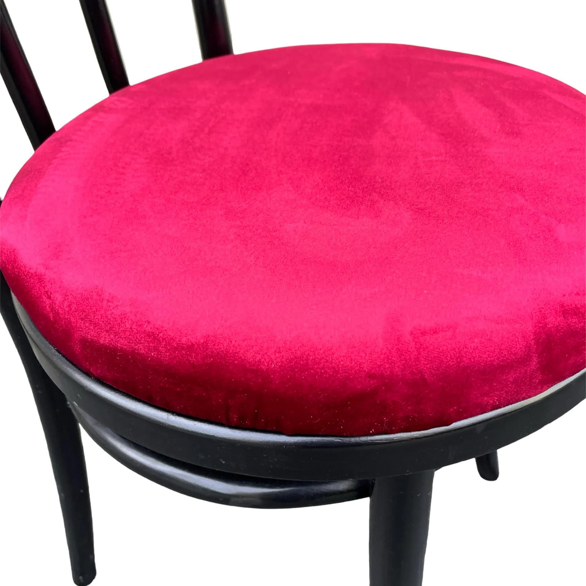 Krzesło AG-18, velvet różowy, buk czarny, proj. M. Thonet, Fabryka Mebli Radomsko, Polska, lata 70. - 128098