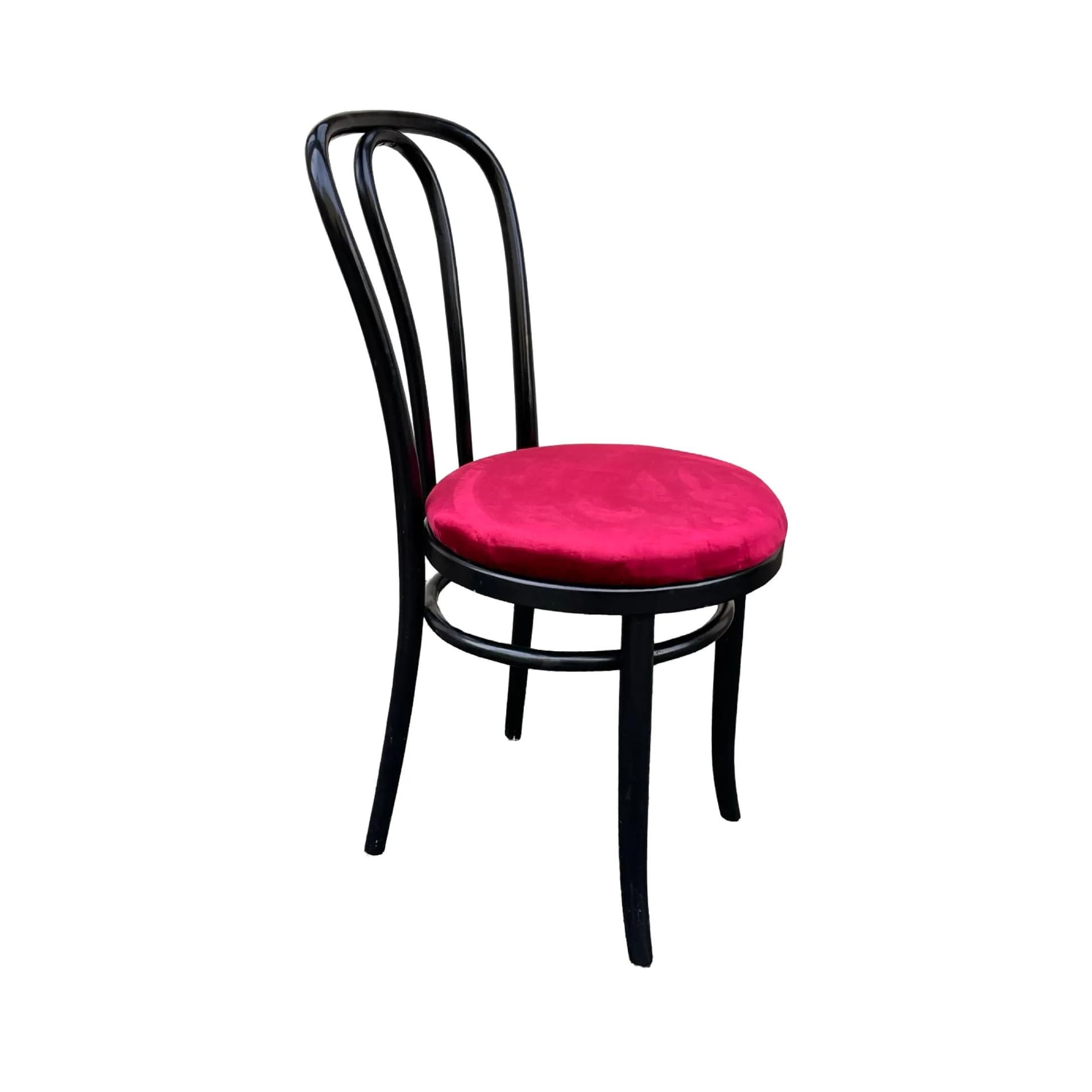 Krzesło AG-18, velvet różowy, buk czarny, proj. M. Thonet, Fabryka Mebli Radomsko, Polska, lata 70. - 128094