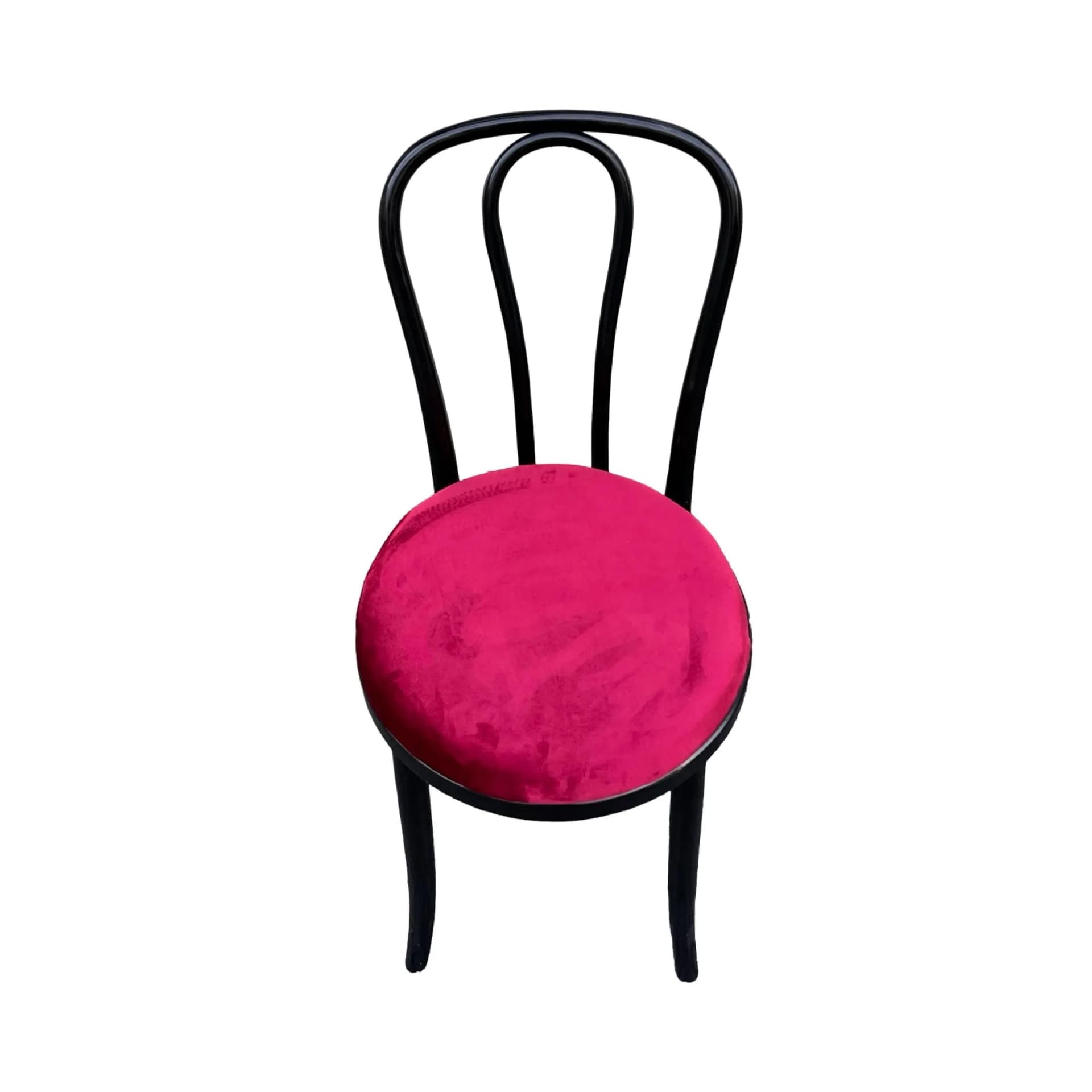 Krzesło AG-18, velvet różowy, buk czarny, proj. M. Thonet, Fabryka Mebli Radomsko, Polska, lata 70. - 128096