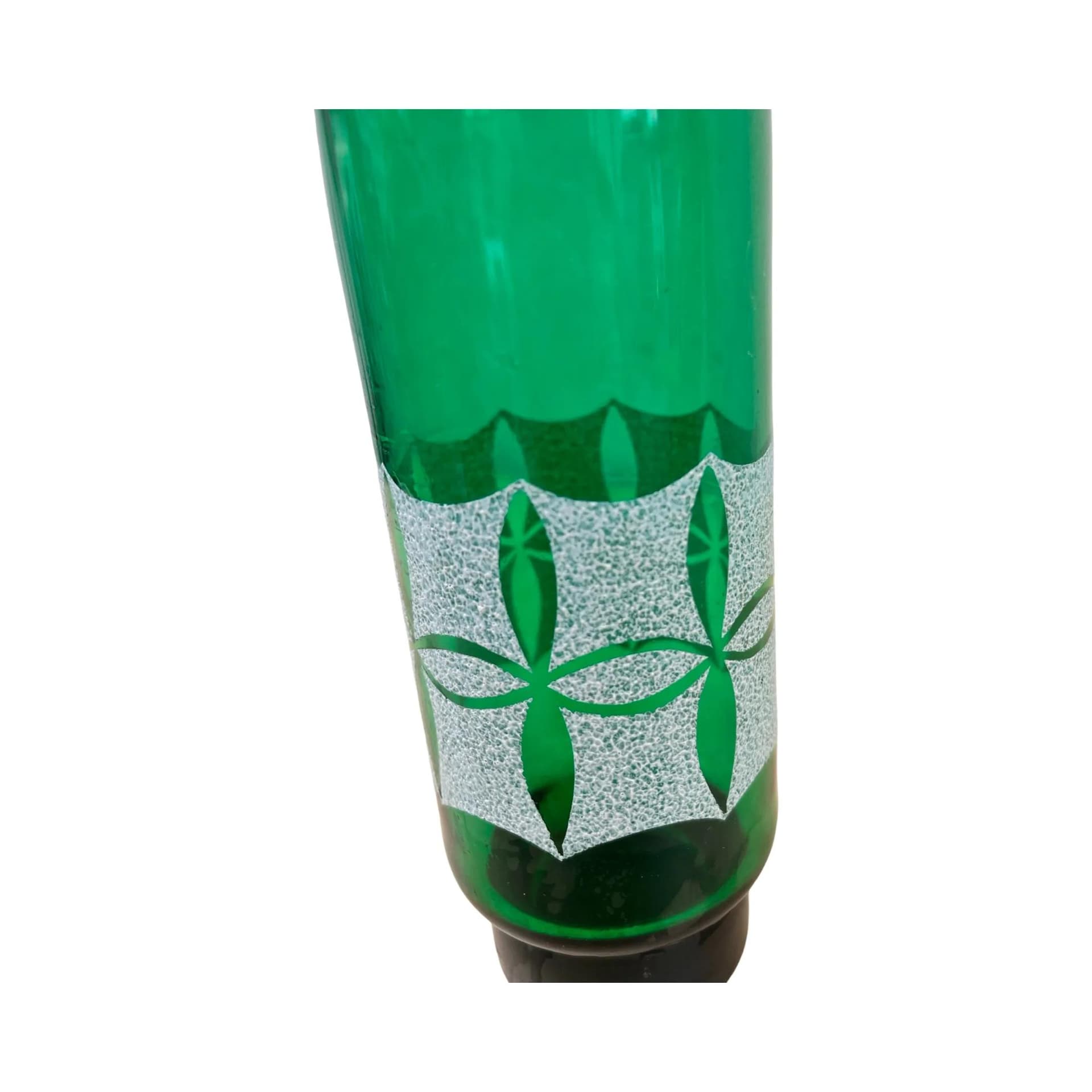 Wazon Space Age, zielony, szkło, VEB Kunstglas Wasungen, Niemcy, lata 60. - 128077