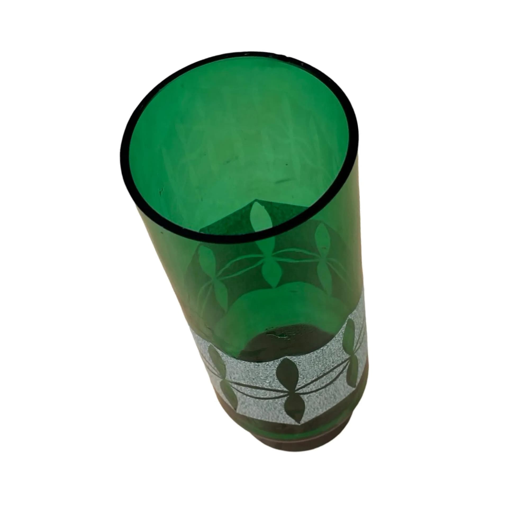 Wazon Space Age, zielony, szkło, VEB Kunstglas Wasungen, Niemcy, lata 60. - 128079