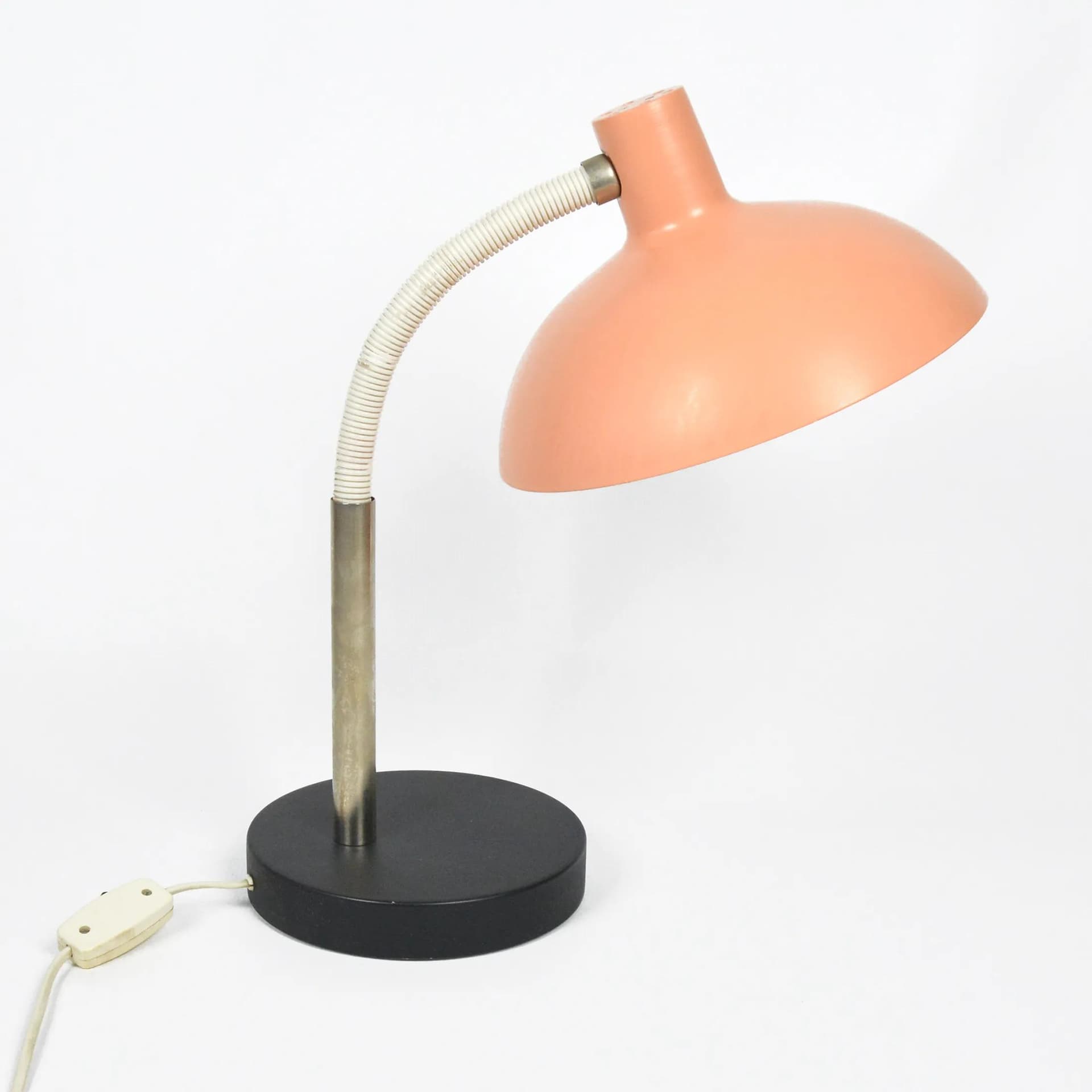 Lampa biurkowa typ 14.B.038, różowy, metal, Polam, Polska, lata 70. - 128069